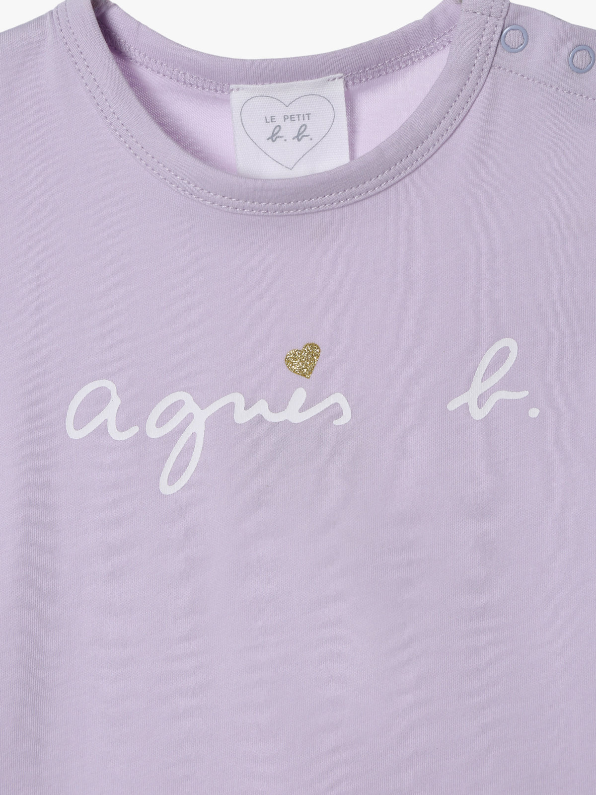 ENFANT ベビー ベビー ロゴ ハート プリント コットン 半袖 Tシャツ パープル系その他