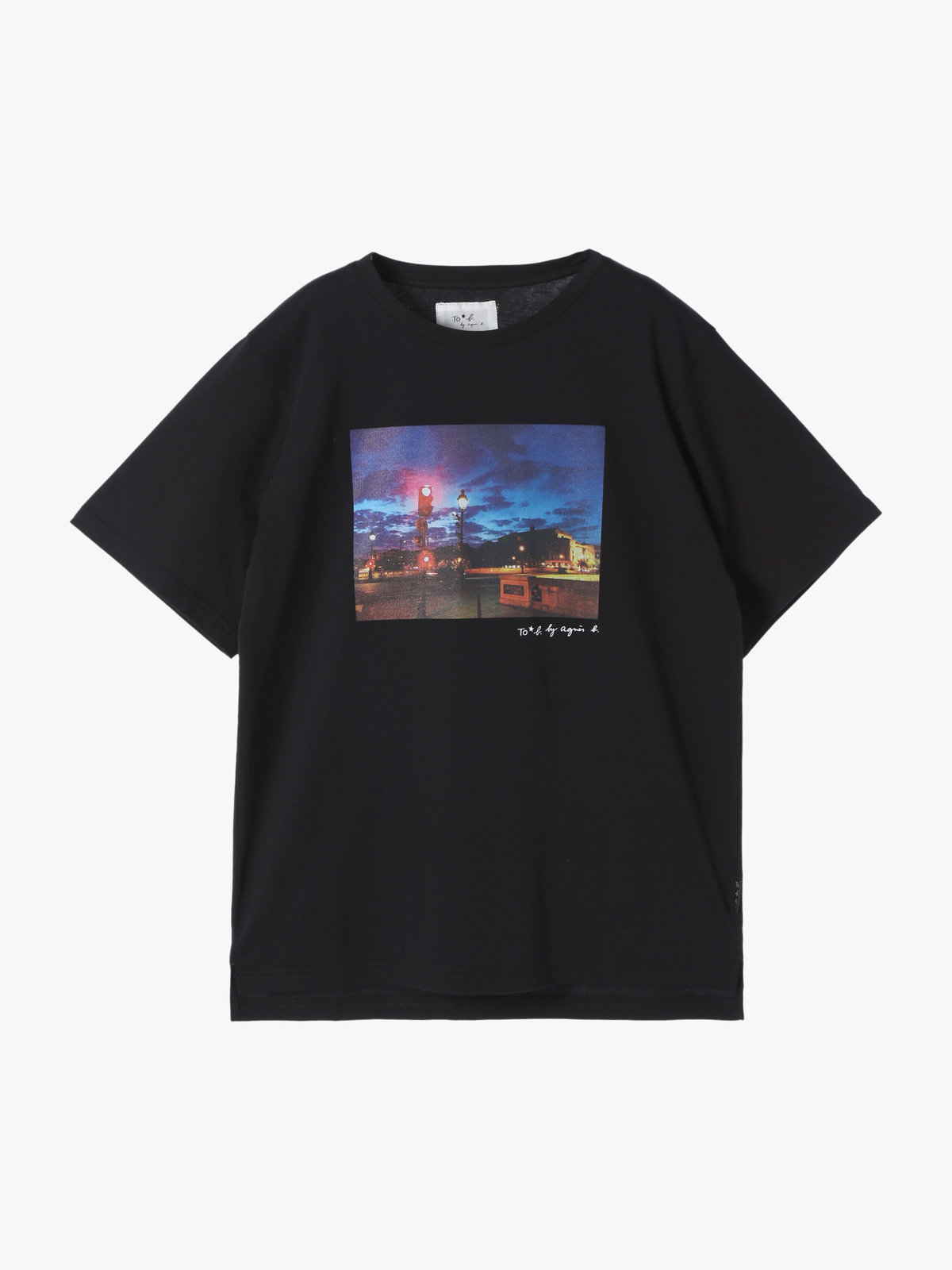 To b. by agnès b. 【Outlet】To b. by agnes b.× green label relaxing オーガニックコットン フォトプリント Tシャツ ブラック