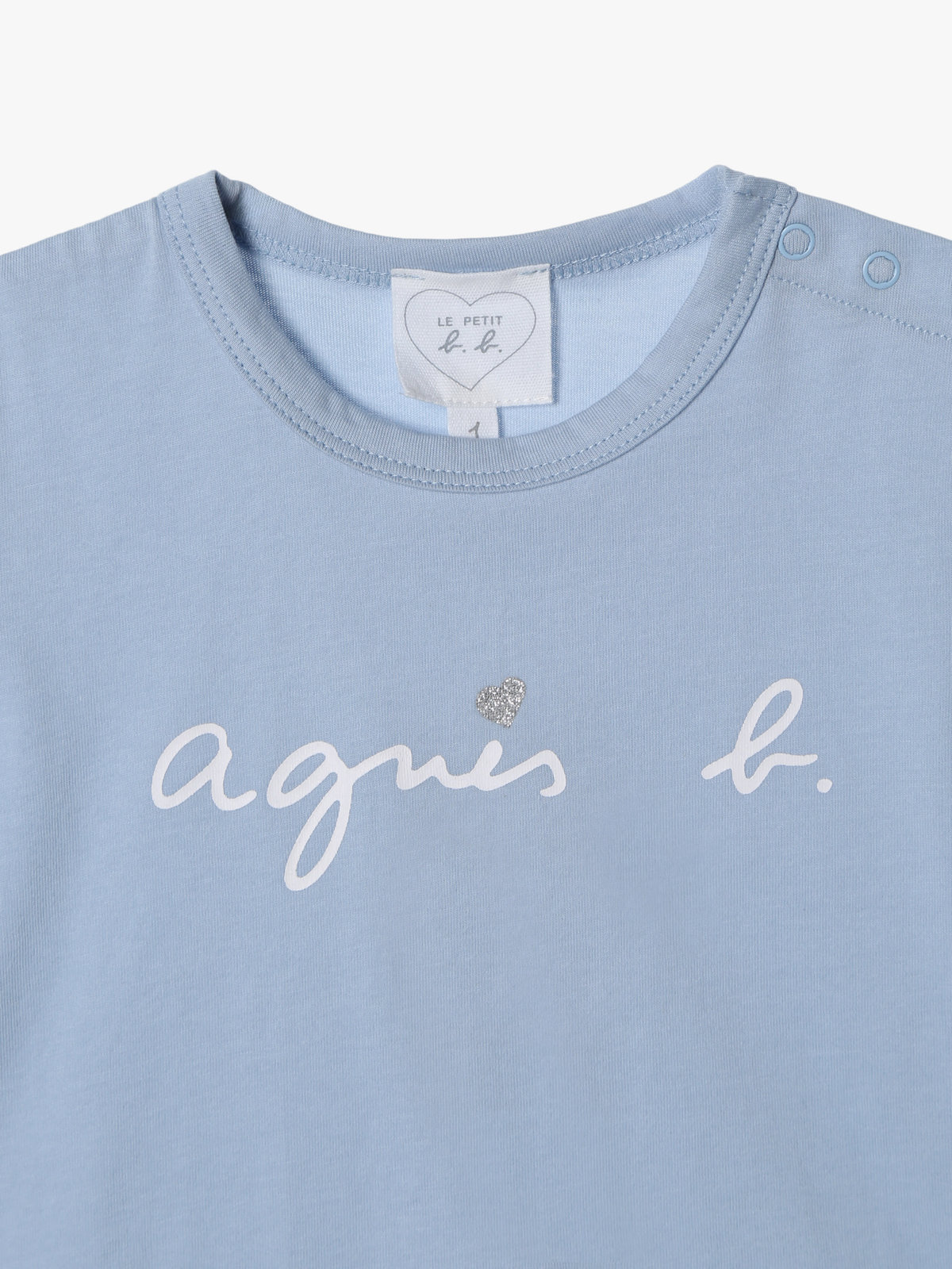 ENFANT ベビー ベビー ロゴ ハート プリント コットン 半袖 Tシャツ ブルー