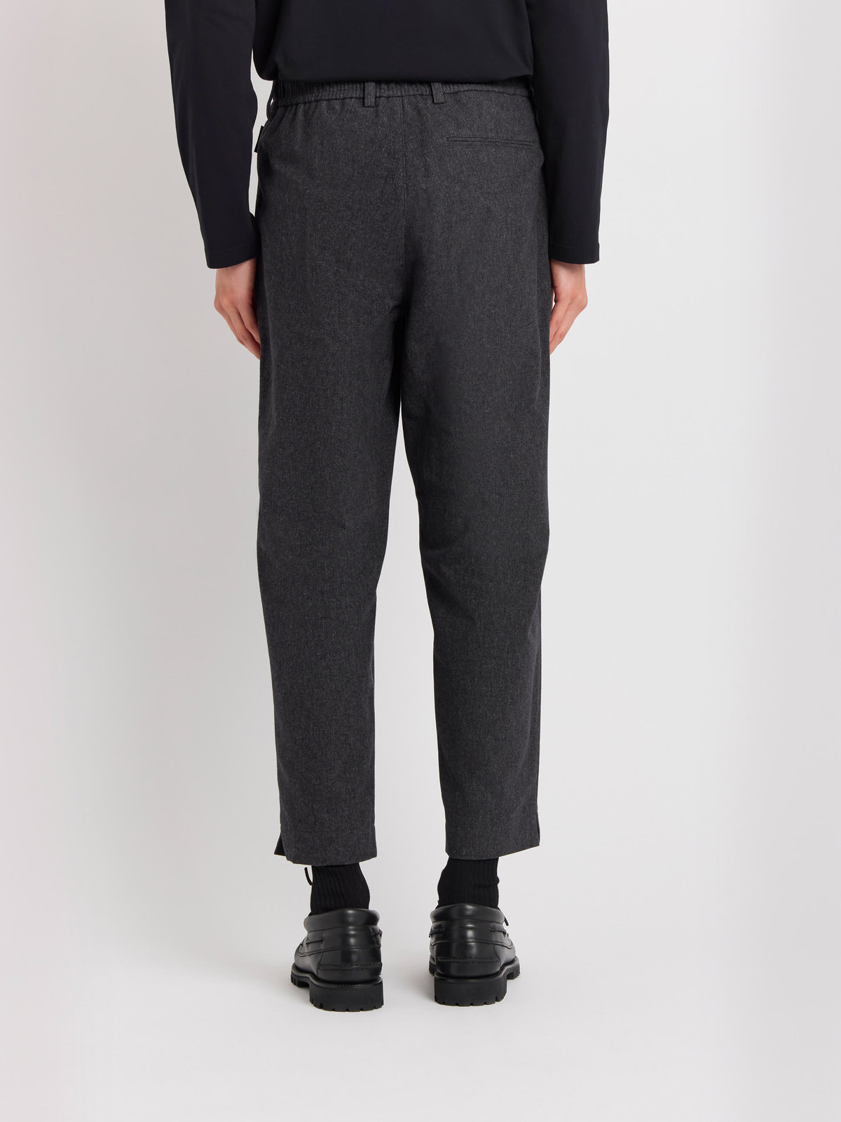 HOMME メンズ メンズ ヘリンボーン コットン パンツ グレー