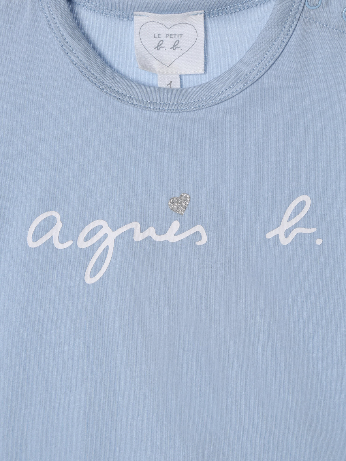 ENFANT ベビー ベビー ロゴ ハート プリント コットン 半袖 Tシャツ ブルー