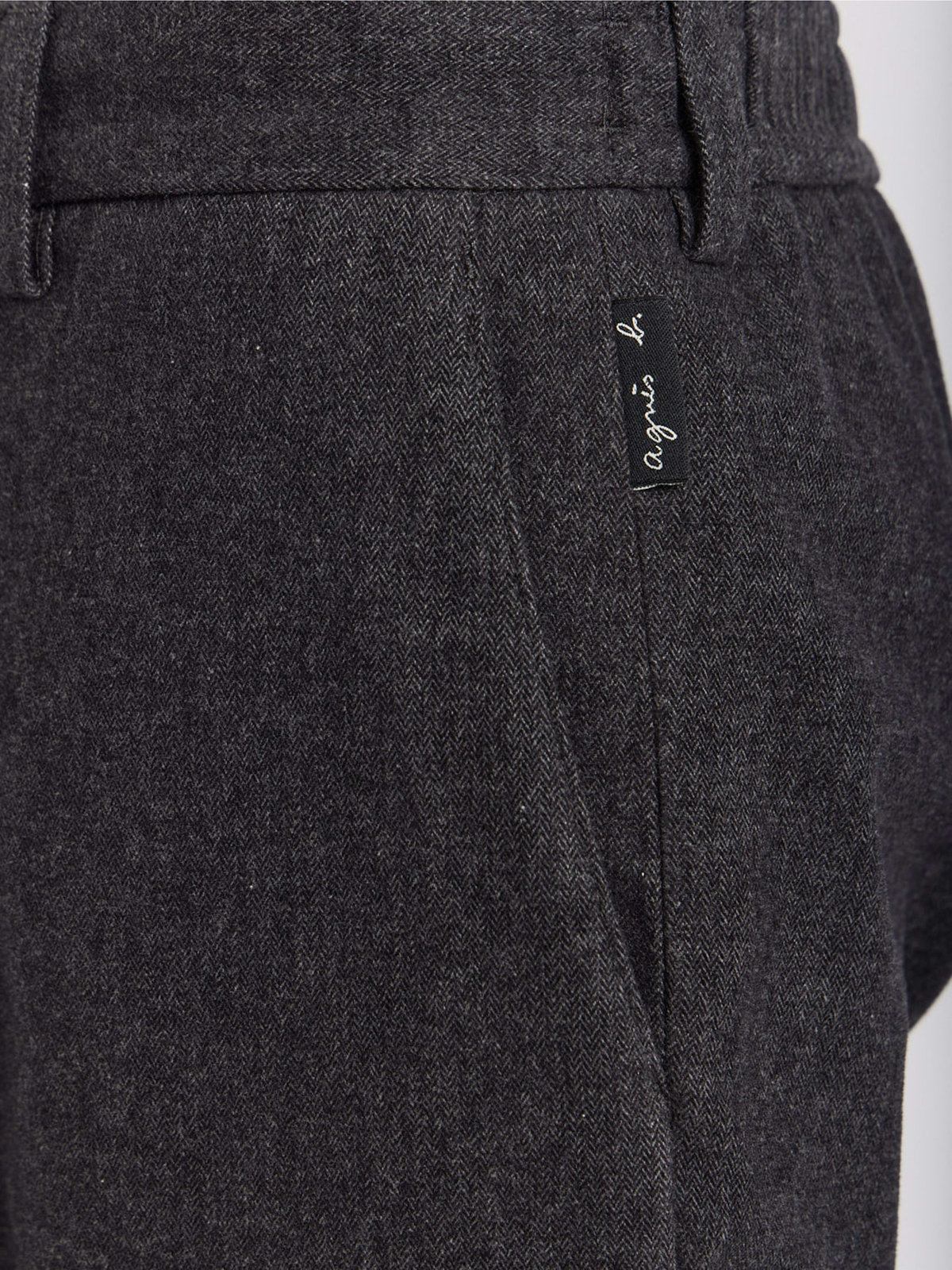 HOMME メンズ メンズ ヘリンボーン コットン パンツ グレー