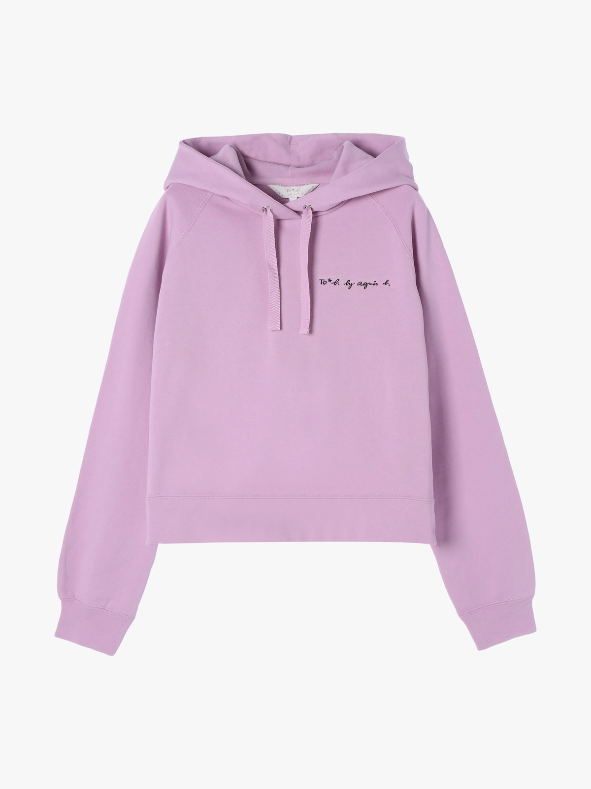 To b. by agnès b. ロゴ刺繍 コットン ニューマカロンカラー スウェットフーディー ピンク