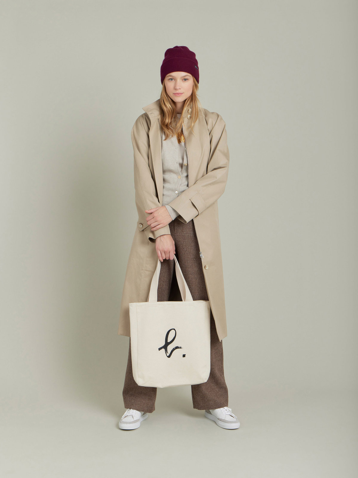 FEMME ウィメンズ カシミヤ ジャージー 長袖 ニット カーディガン "Scilly" ベージュ
