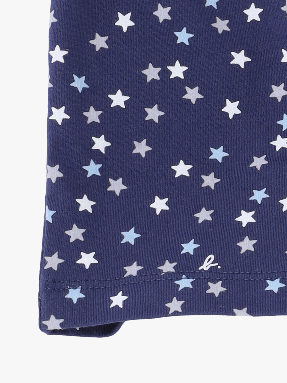 ENFANT ベビー ベビー "b."ロゴ プリント コットン 半袖 ドッキング コンビネゾン ネイビー