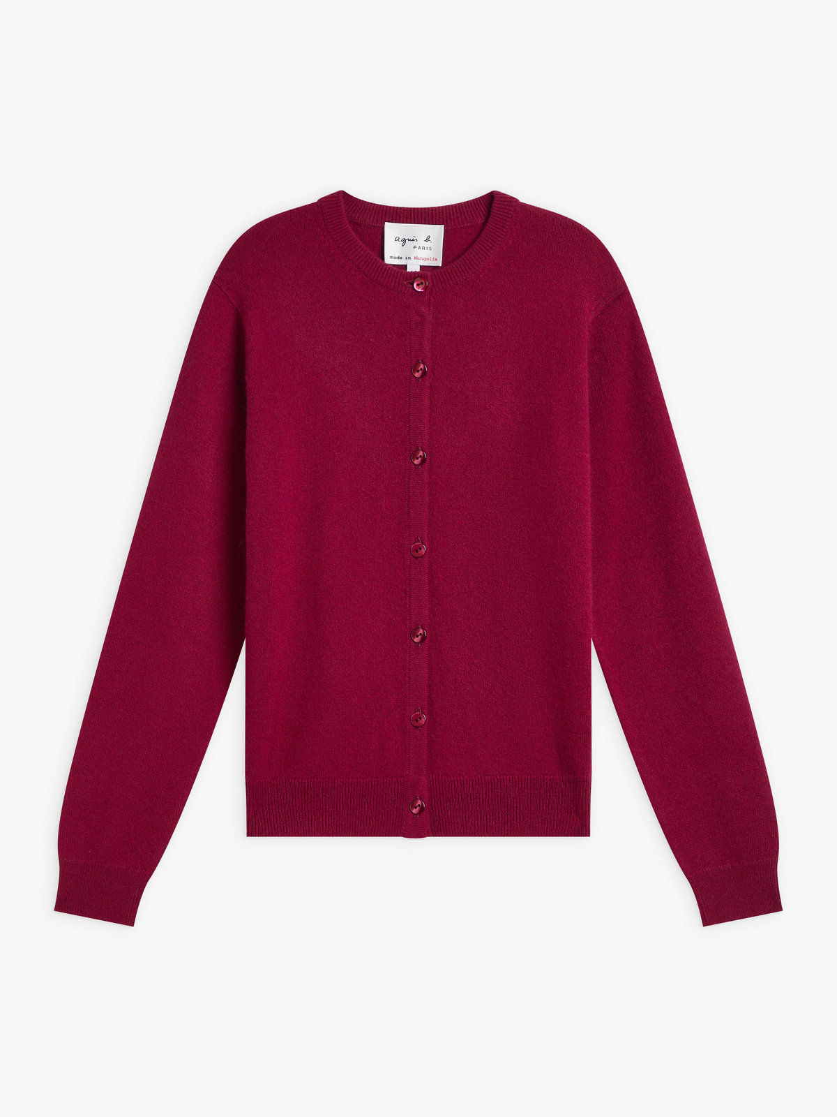 FEMME ウィメンズ カシミヤ ジャージー 長袖 ニット カーディガン "Scilly" レッド