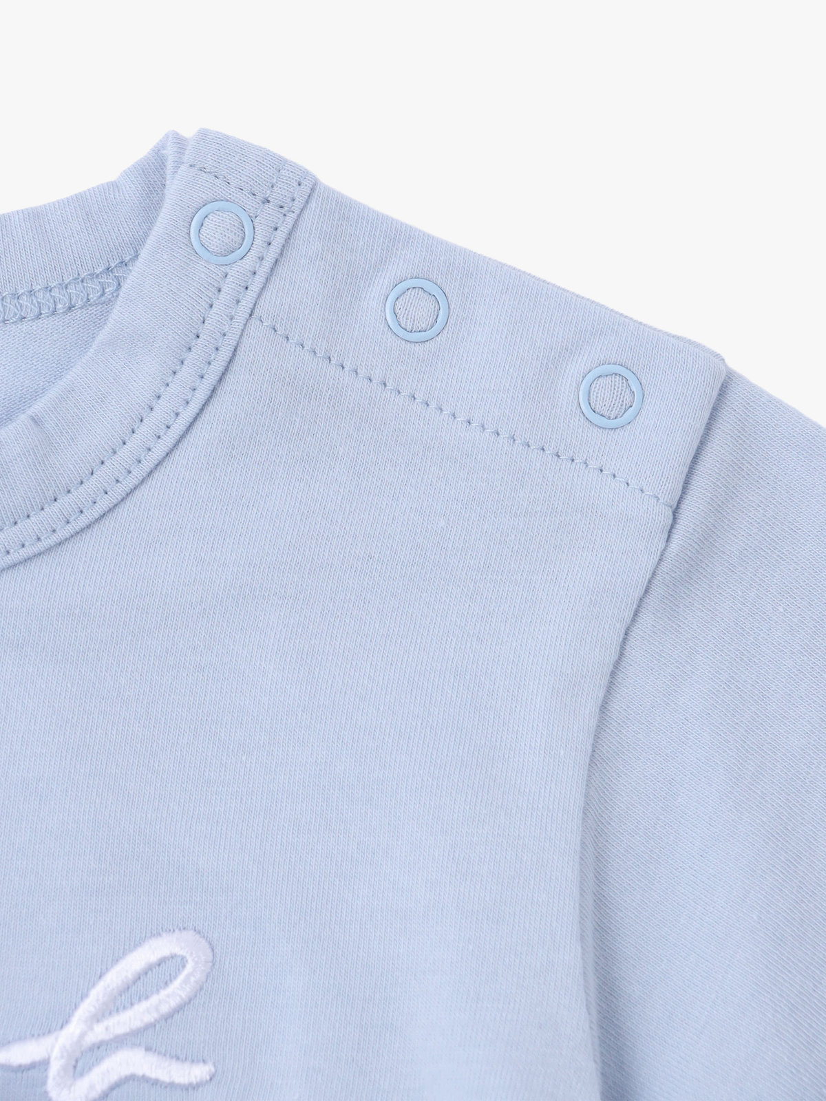 ENFANT ベビー ベビー "b."ロゴ プリント コットン 半袖 ドッキング コンビネゾン ネイビー