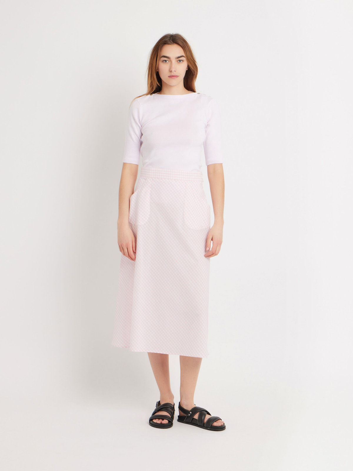 FEMME ウィメンズ 【Outlet】ギンガムチェック コットン フレアスカート ピンク