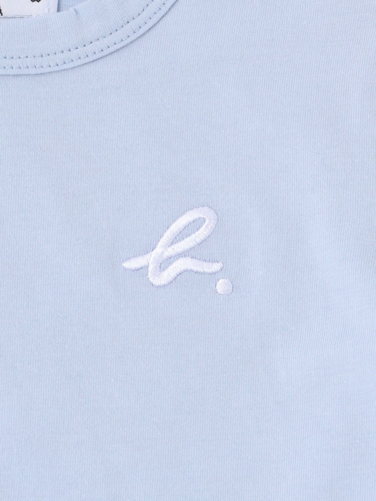 ENFANT ベビー ベビー "b."ロゴ プリント コットン 半袖 ドッキング コンビネゾン ネイビー