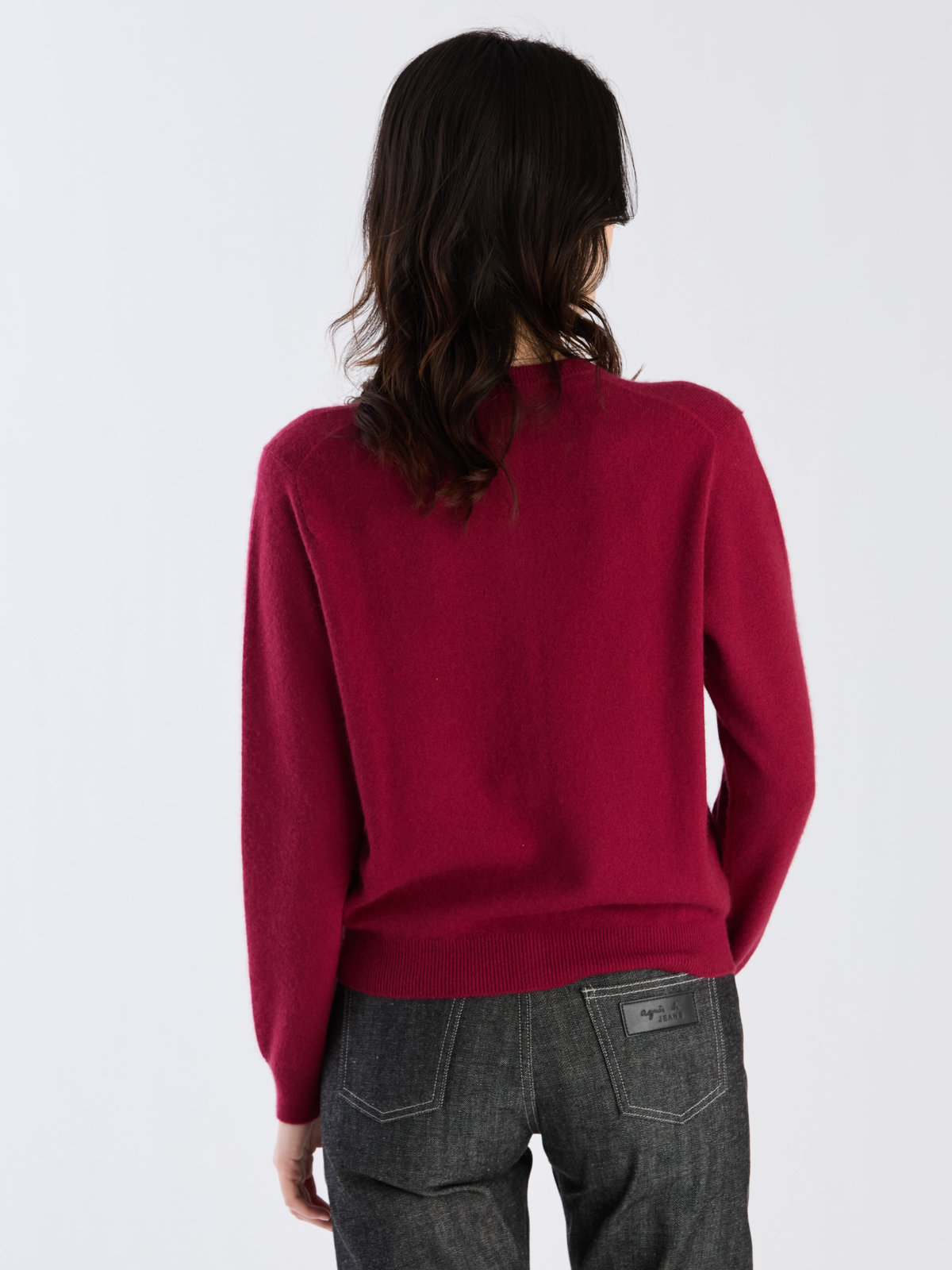 FEMME ウィメンズ カシミヤ ジャージー 長袖 ニット カーディガン "Scilly" レッド