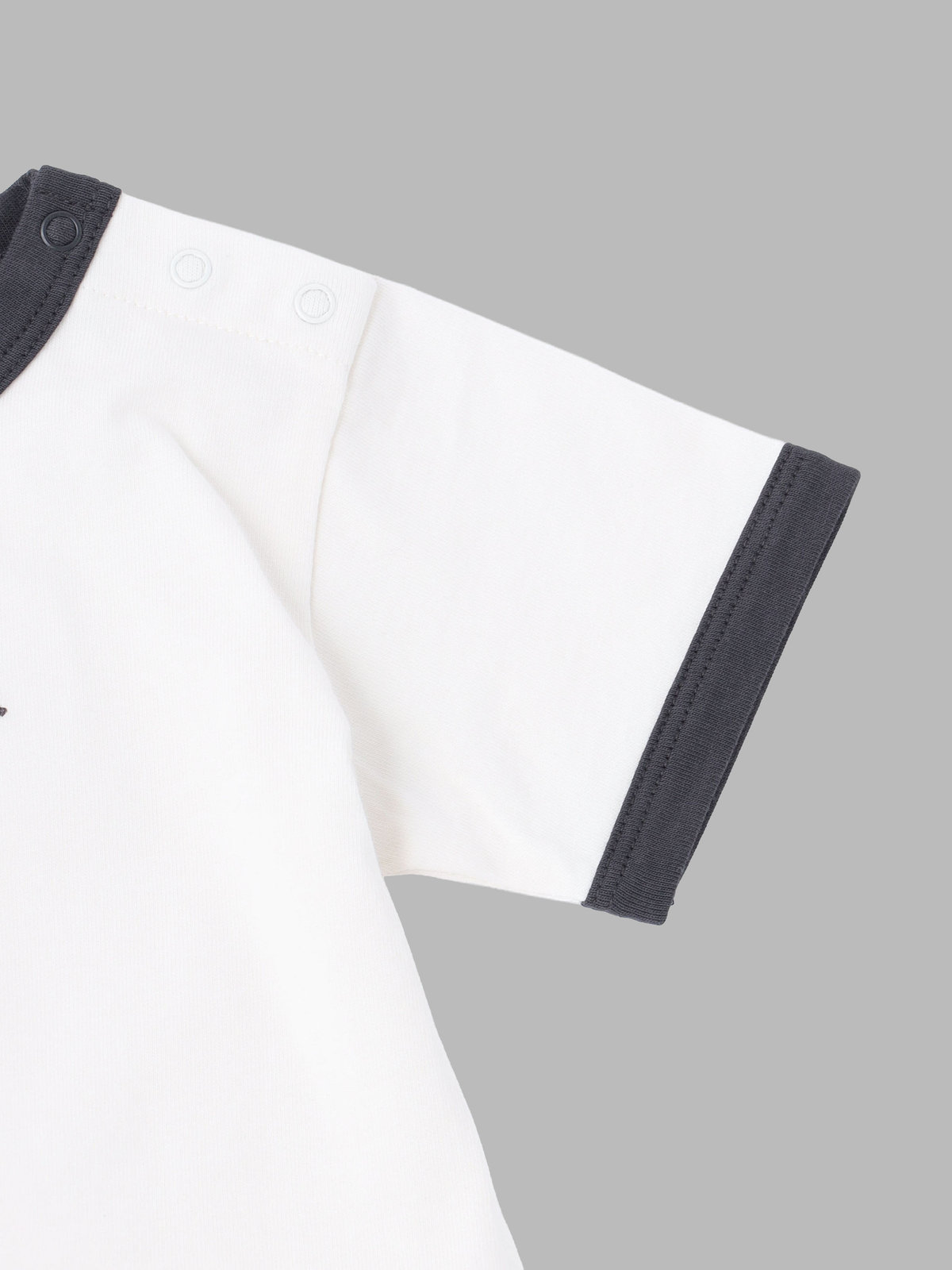 ENFANT ベビー ベビー ロゴ 刺繍 コットン 半袖 コンビネゾン ホワイト