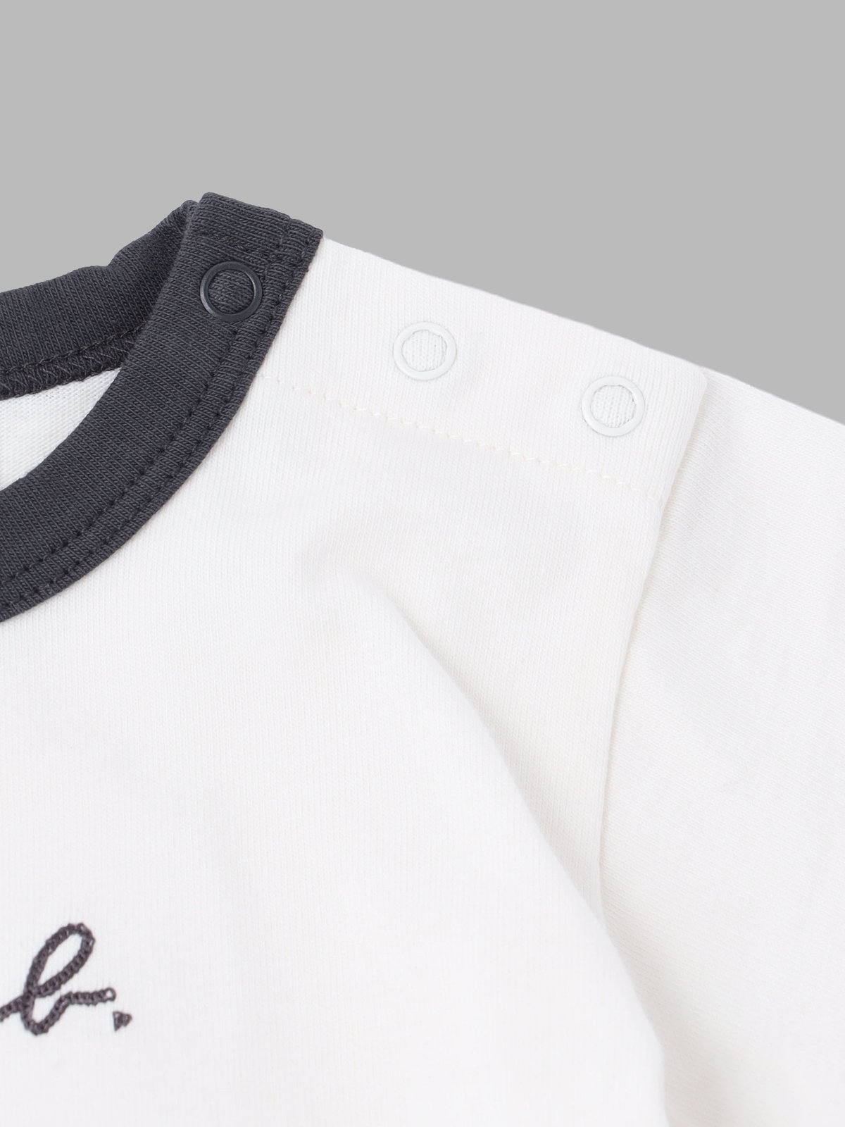 ENFANT ベビー ベビー ロゴ 刺繍 コットン 半袖 コンビネゾン ホワイト