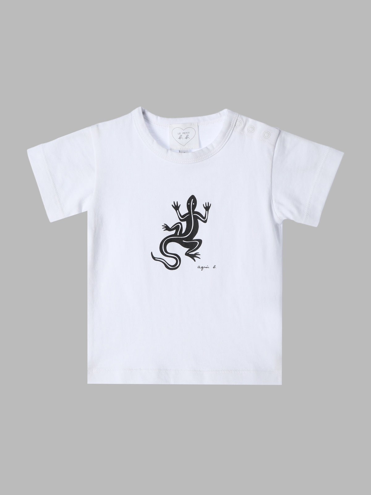 ENFANT ベビー ベビー アイコニック コットン 半袖 Tシャツ "Lezard" ホワイト