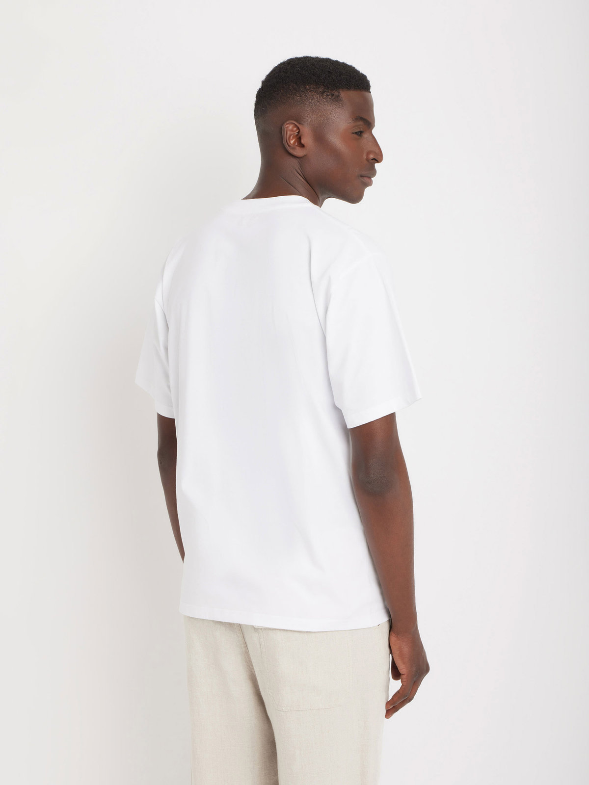 HOMME メンズ 【Outlet】メンズ オーガニックコットン プリント 半袖 Tシャツ ”Victor Hugo” ホワイト