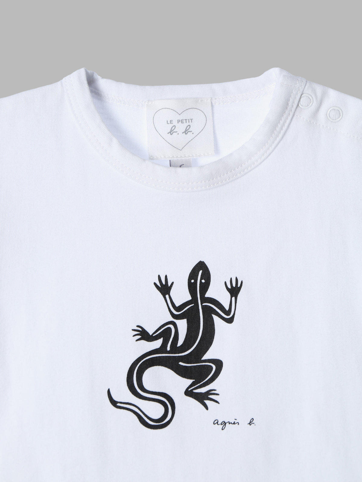 ENFANT ベビー ベビー アイコニック コットン 半袖 Tシャツ "Lezard" ホワイト