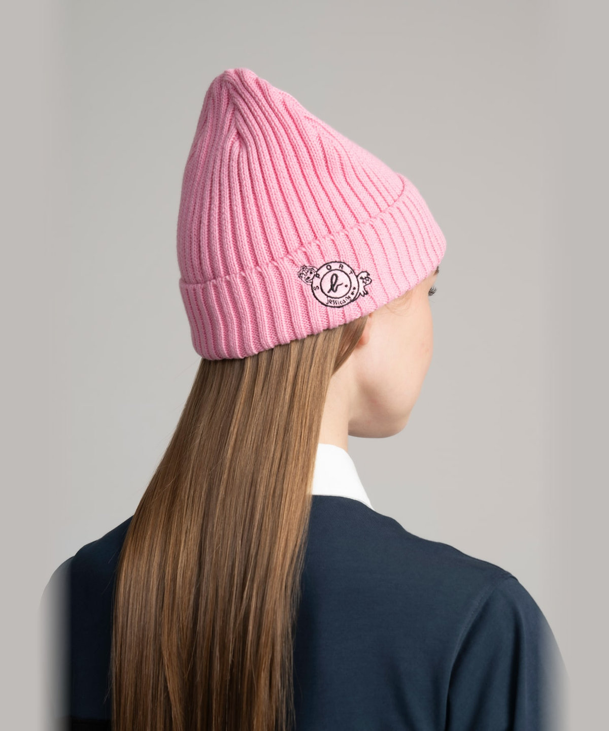 FEMME ウィメンズ SPORT b. 刺繍 コットン ビーニー "Jessica Ng" ピンク系その他