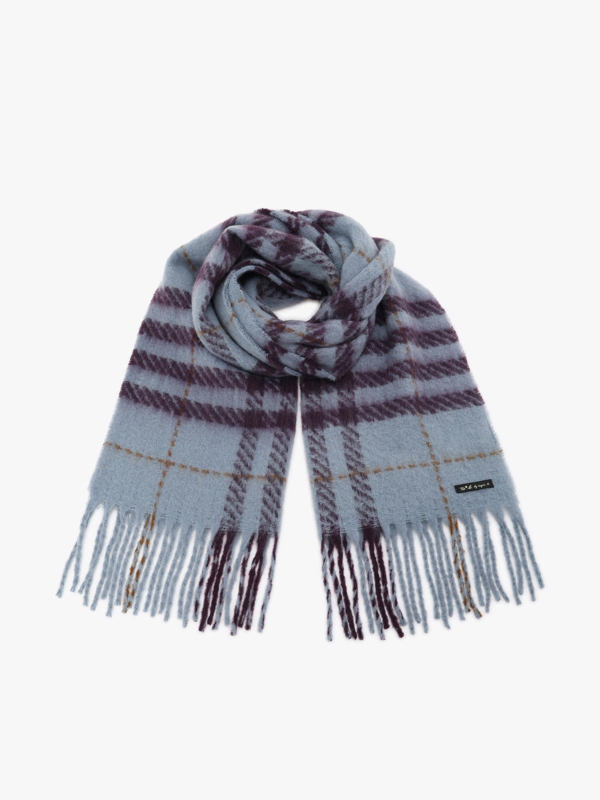 To b. by agnès b. 【Outlet】WEB限定 チェック マフラー ブルー