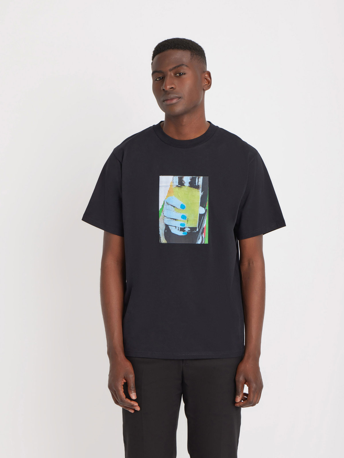 HOMME メンズ 【Outlet】メンズ オーガニックコットン フォトプリント 半袖 Tシャツ ブラック