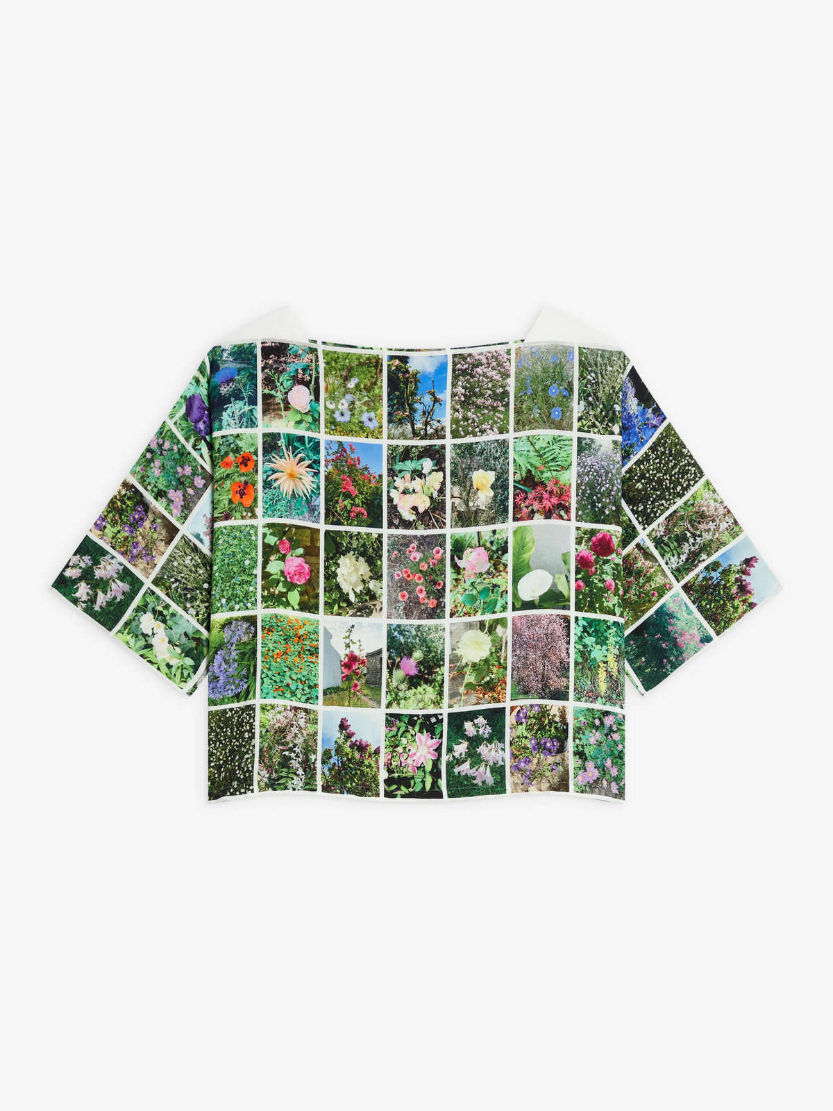 FEMME ウィメンズ フォトプリント スクエアネック 5分袖 トップス ”Instagram fleurs” マルチ