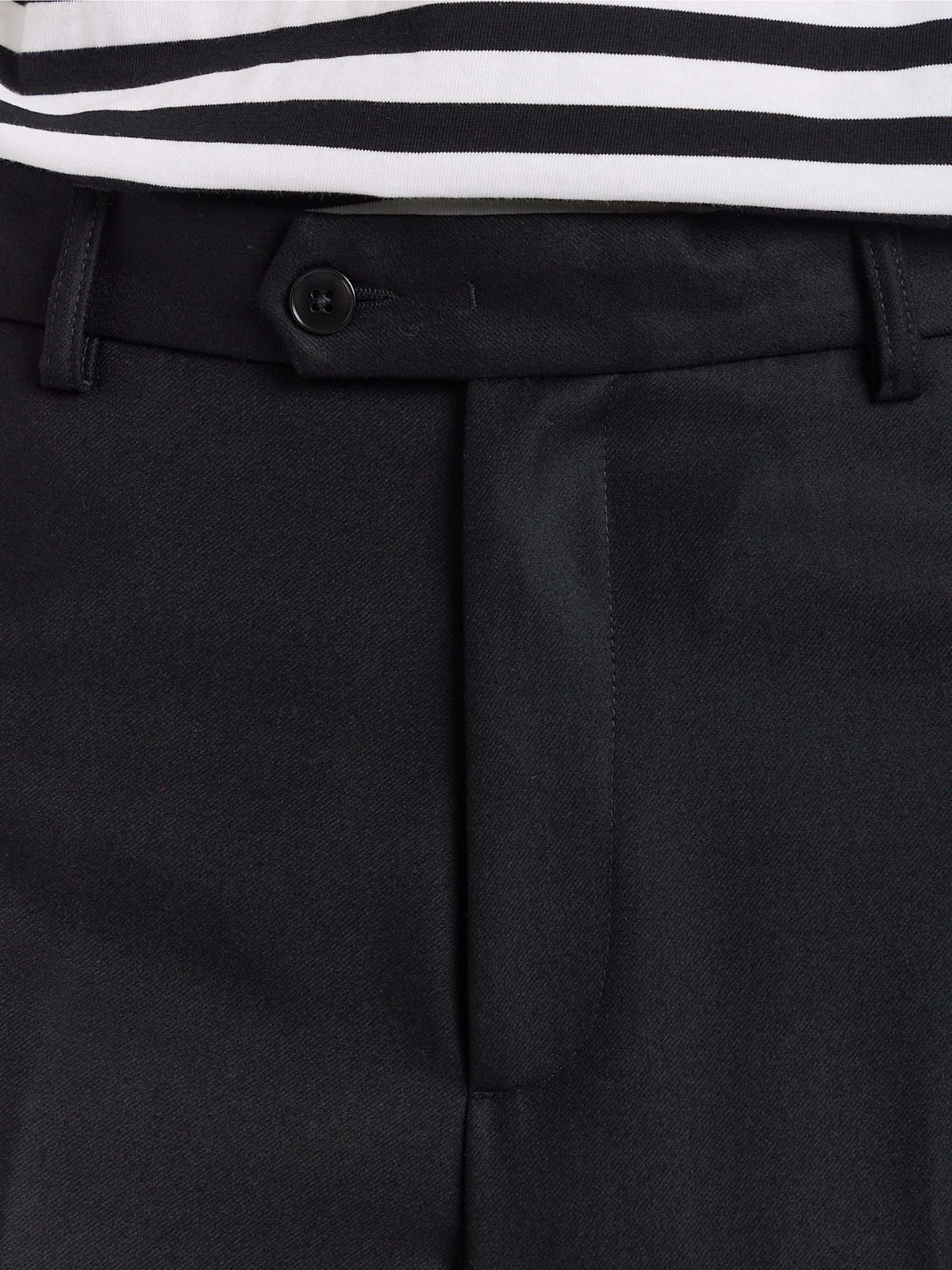 HOMME メンズ メンズ ウールギャバジン パンツ ブラック