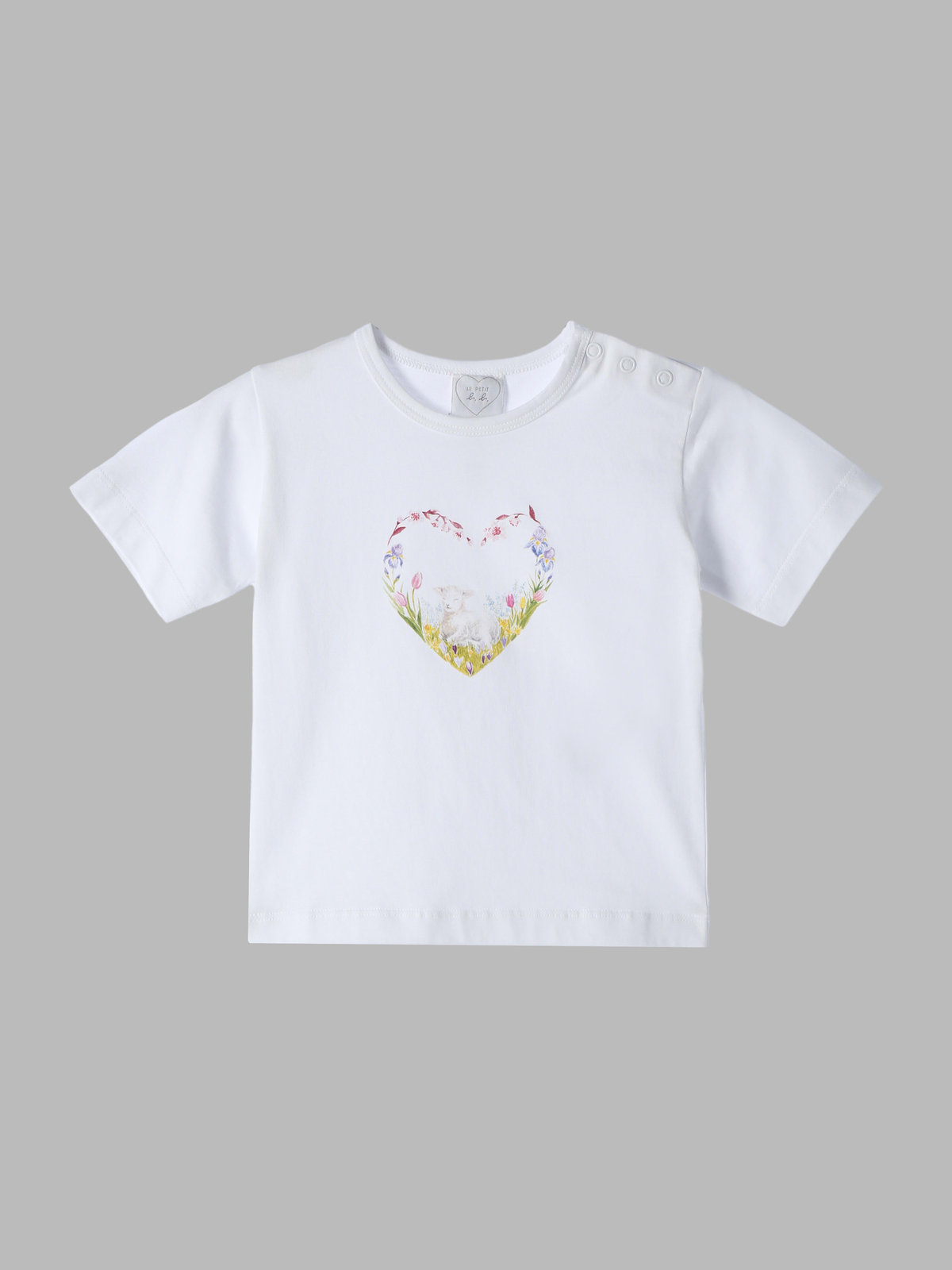 ENFANT ベビー ベビー コットン プリント 半袖 アーティスト Tシャツ "MAZASI" ホワイト