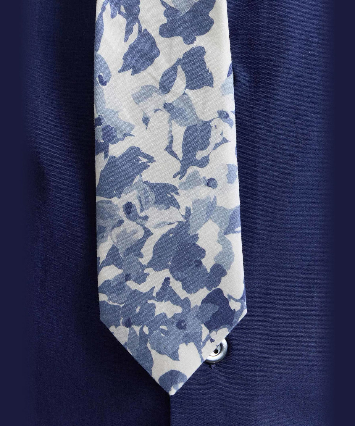 HOMME メンズ メンズ フラワープリント コットン ネクタイ "Philipe" ブルー系その他