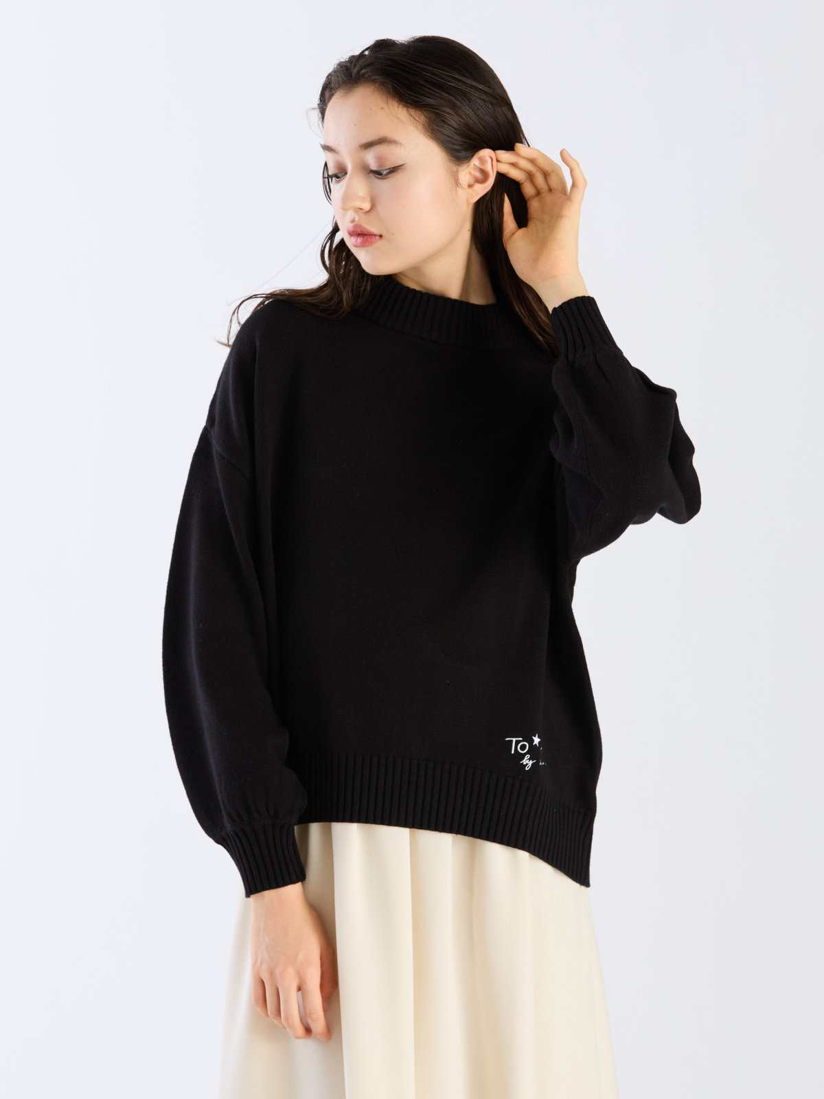 To b. by agnès b. ソフトニット プルオーバー ブラック