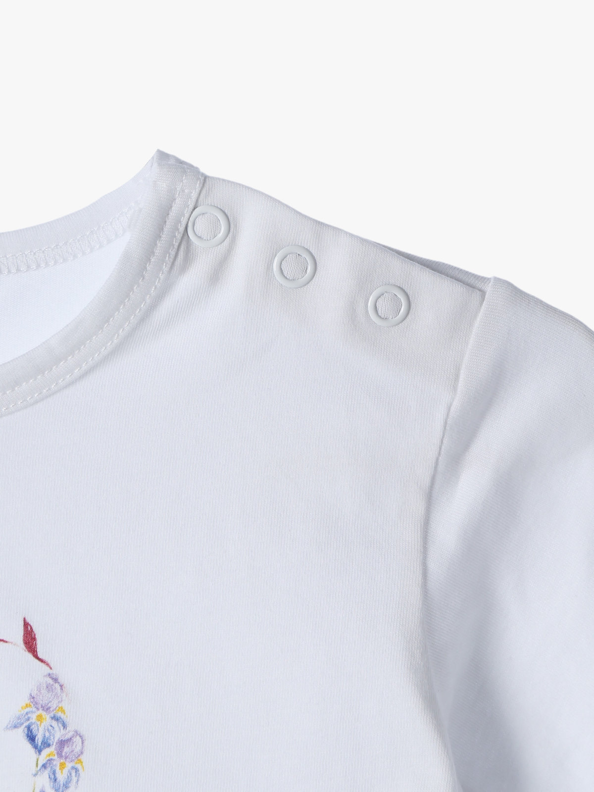 ENFANT ベビー ベビー コットン プリント 半袖 アーティスト Tシャツ "MAZASI" ホワイト