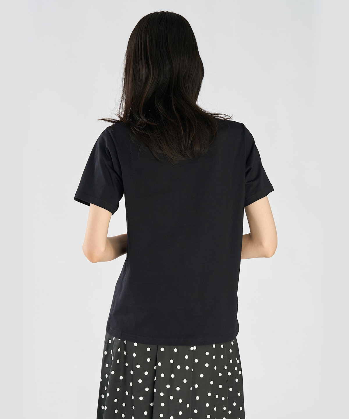 FEMME ウィメンズ 【by R 限定品】agnes b. プリント コットン 半袖 Tシャツ "un coeur d'or !!" ブラック