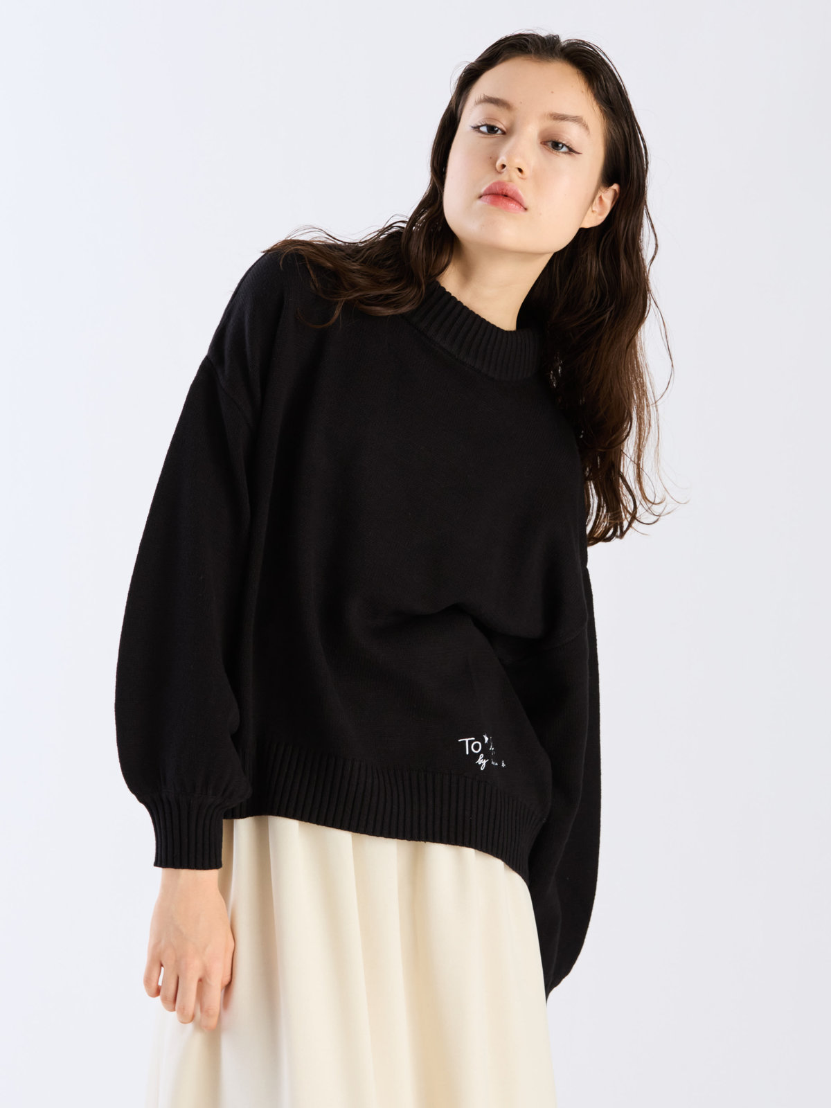 To b. by agnès b. ソフトニット プルオーバー ブラック