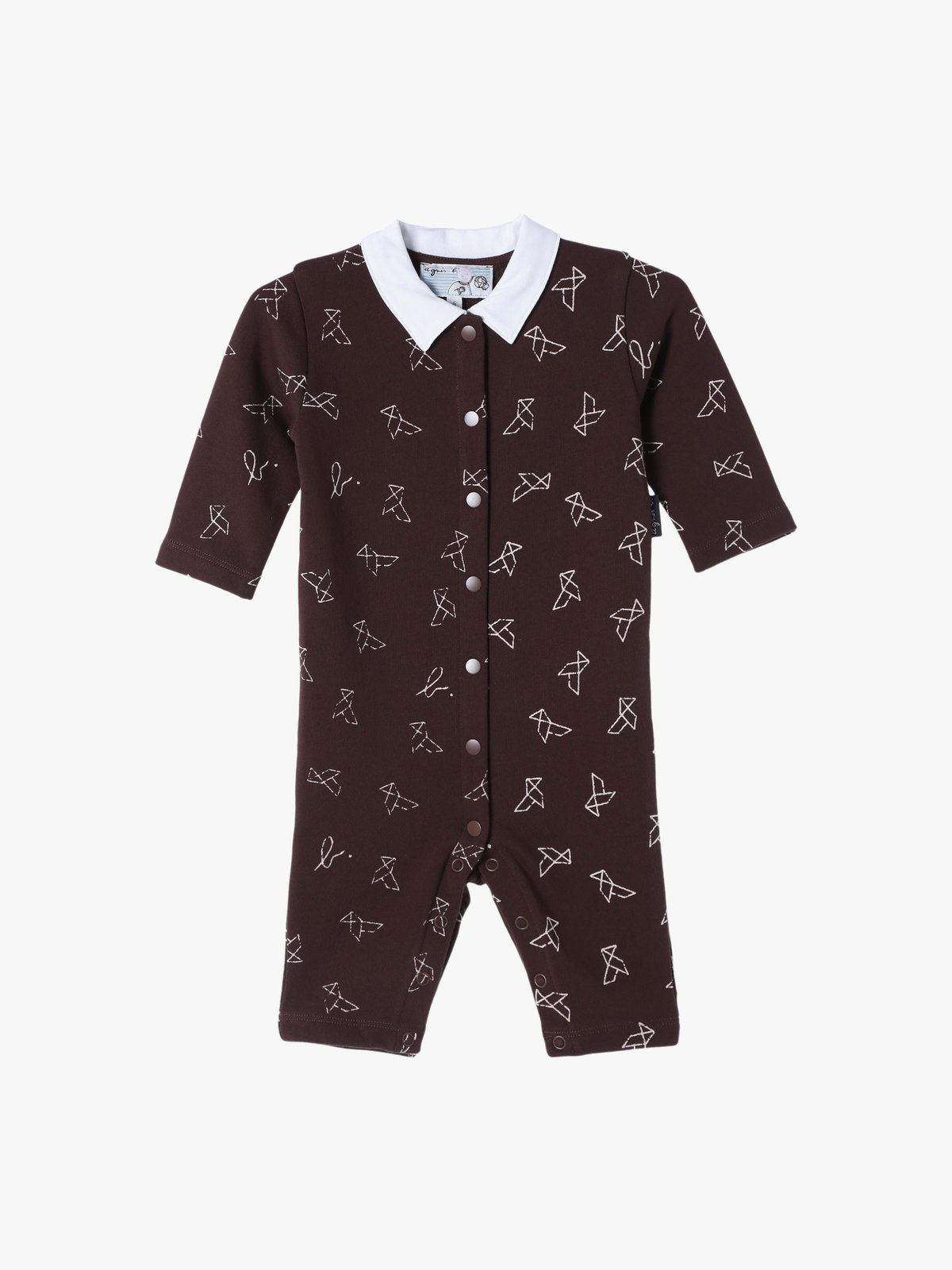 ENFANT ベビー 【Outlet】ベビー プリント コットン 長袖 コンビネゾン ブラウン系その他