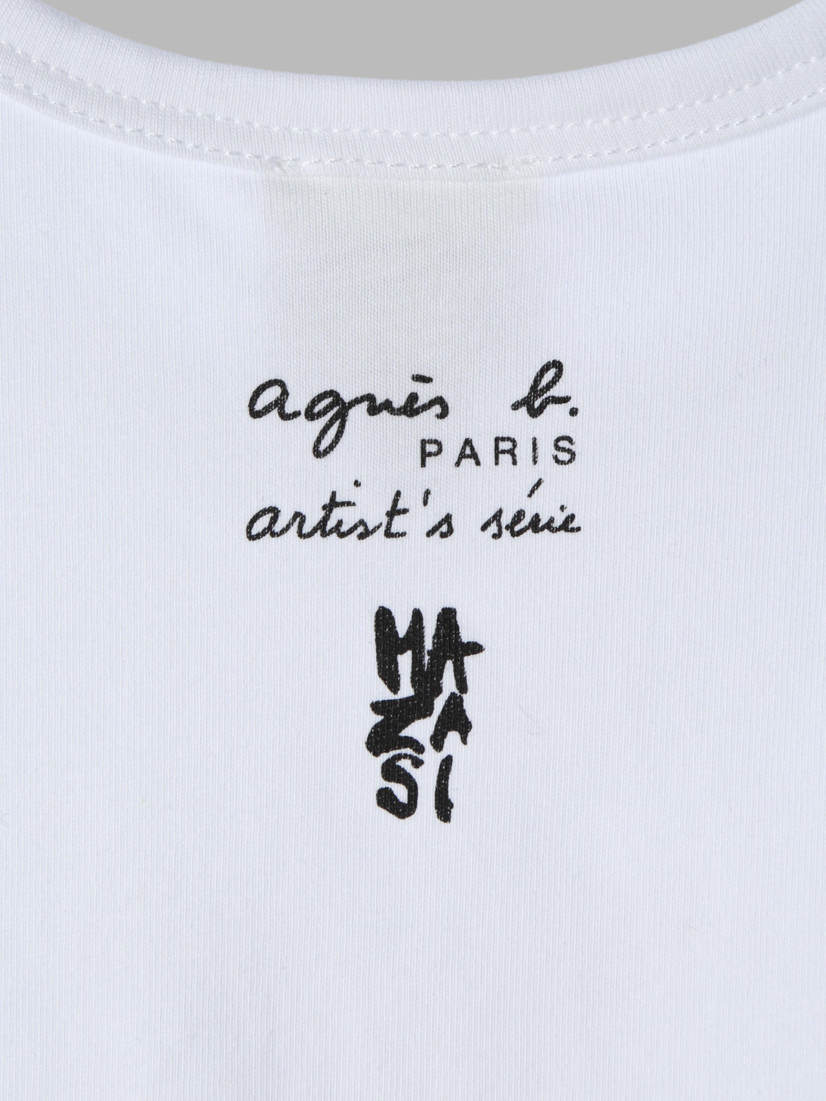 ENFANT ベビー ベビー コットン プリント 半袖 アーティスト Tシャツ "MAZASI" ホワイト