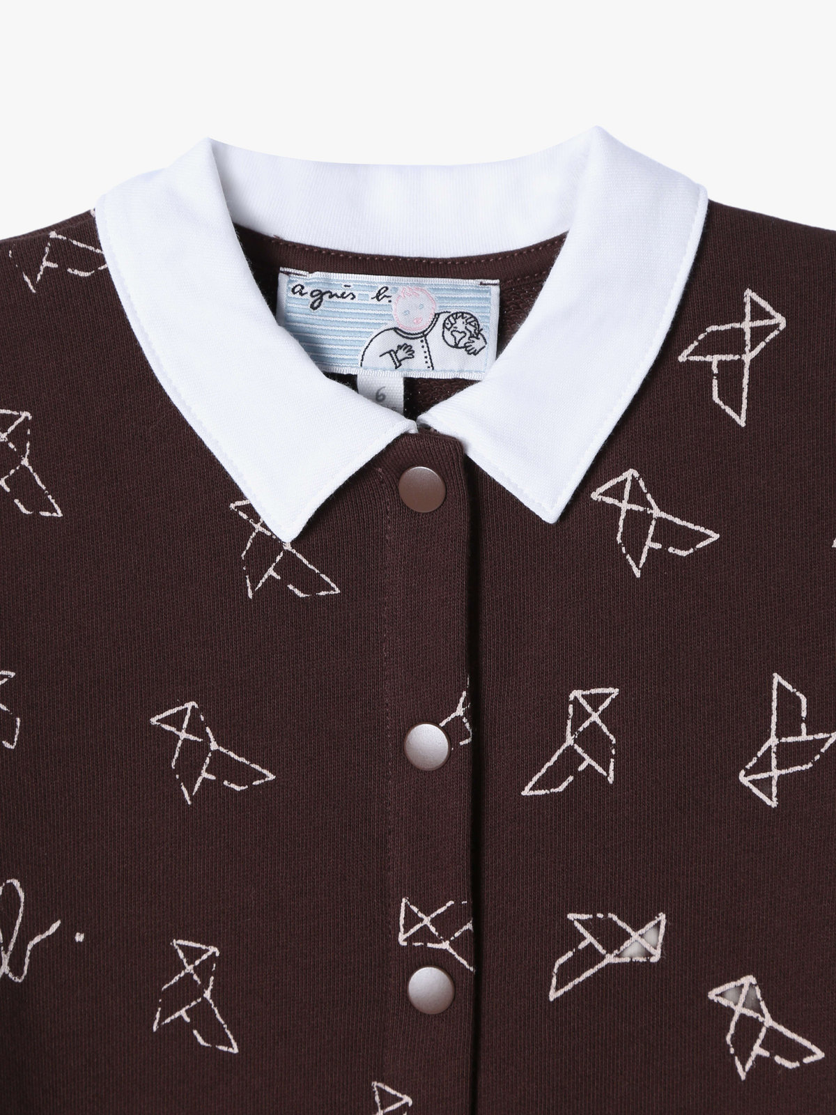 ENFANT ベビー 【Outlet】ベビー プリント コットン 長袖 コンビネゾン ブラウン系その他