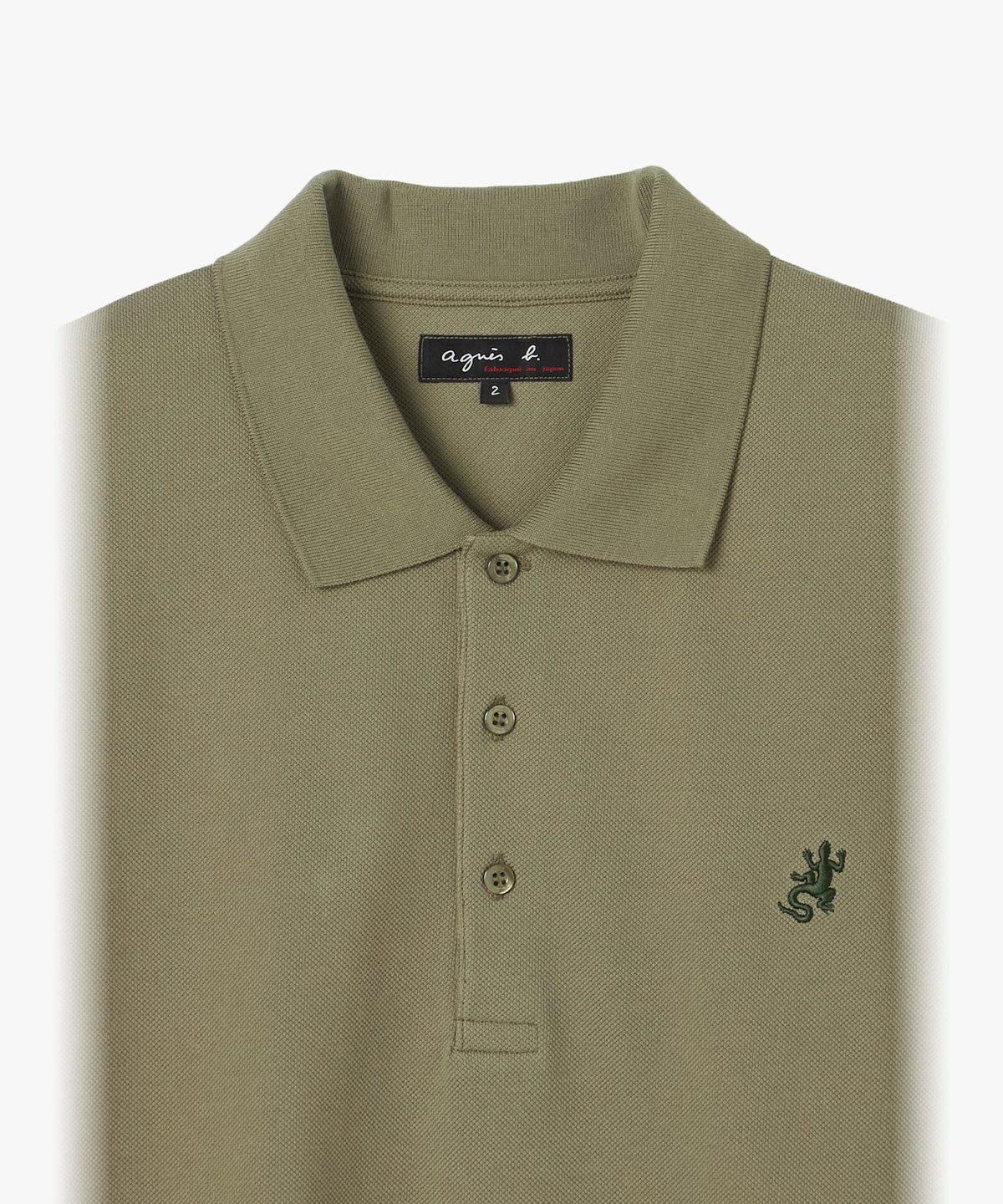 HOMME メンズ メンズ アイコニック 刺繍 コットン 半袖 ポロシャツ "Lezard" グリーン系その他