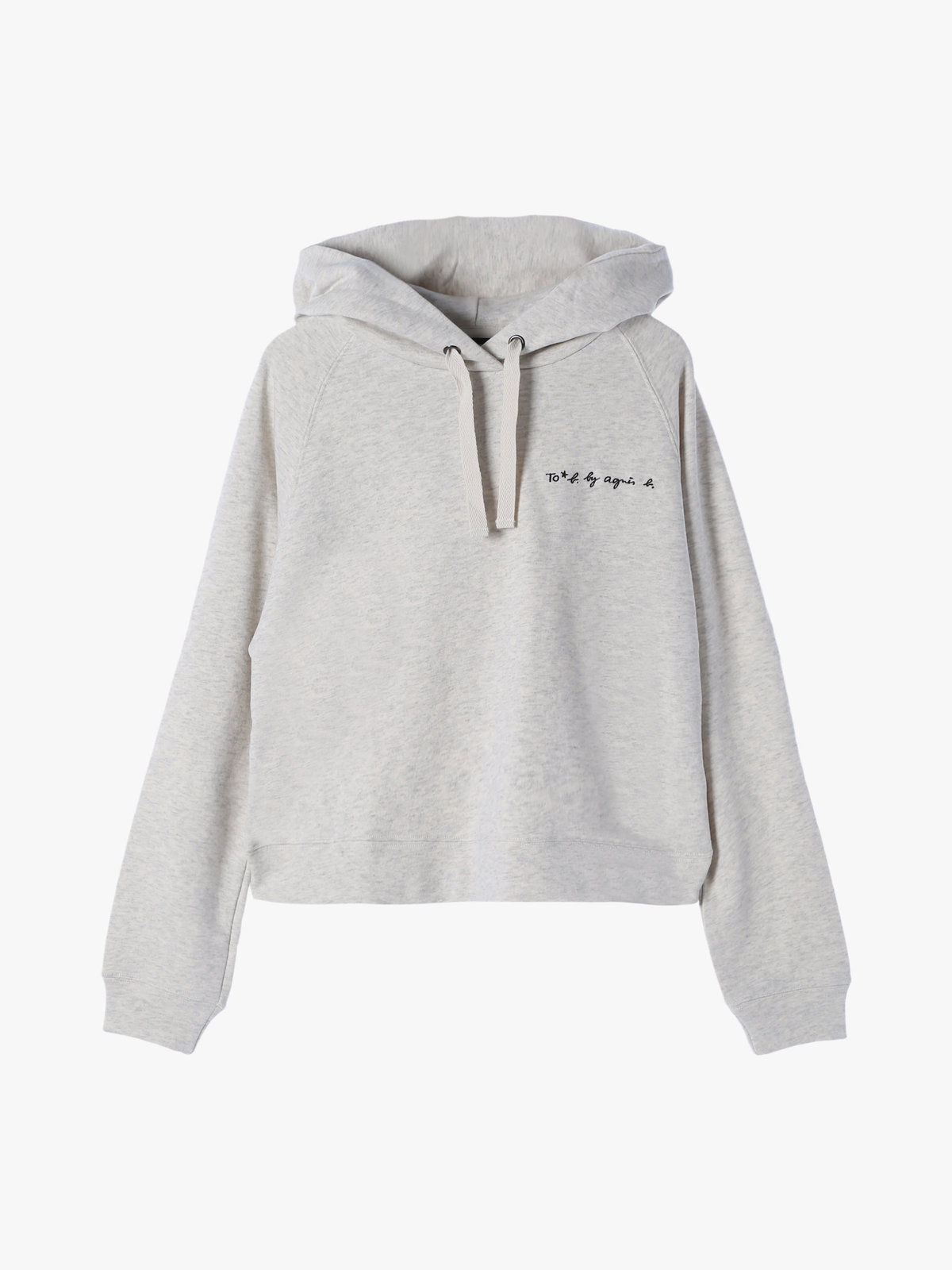 To b. by agnès b. ロゴ刺繍 コットン ニューマカロンカラー スウェットフーディー グレー