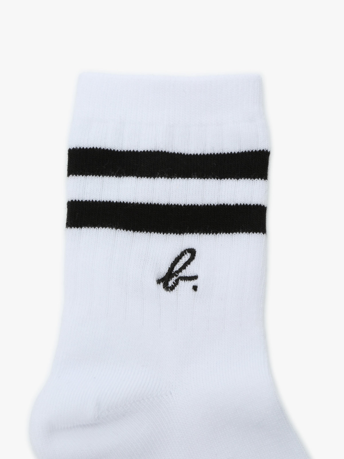 ENFANT ユニセックス キッズ "b." ロゴ ダブルライン ソックス ホワイト