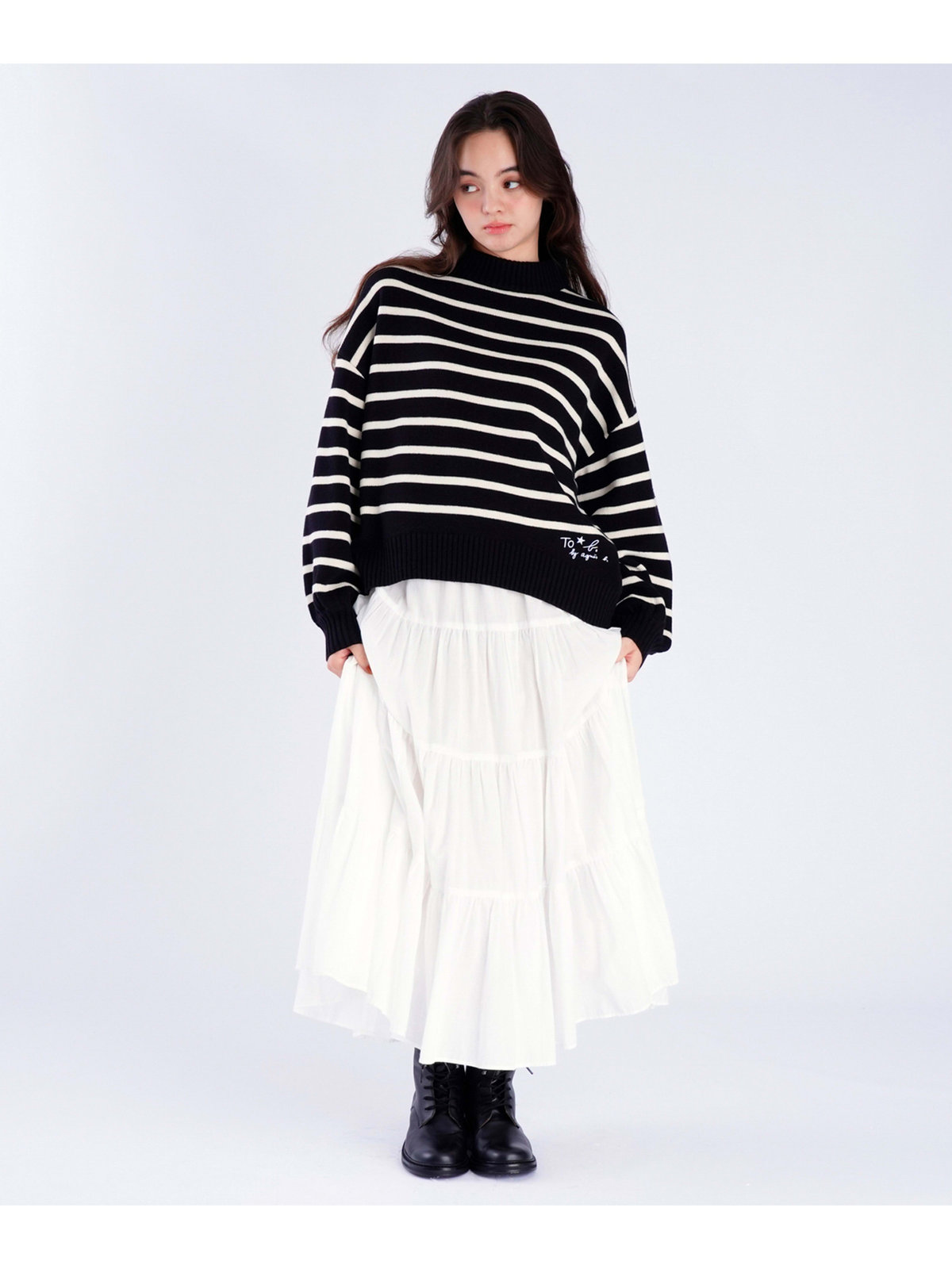 To b. by agnès b. ソフトニット プルオーバー ブラック系その他