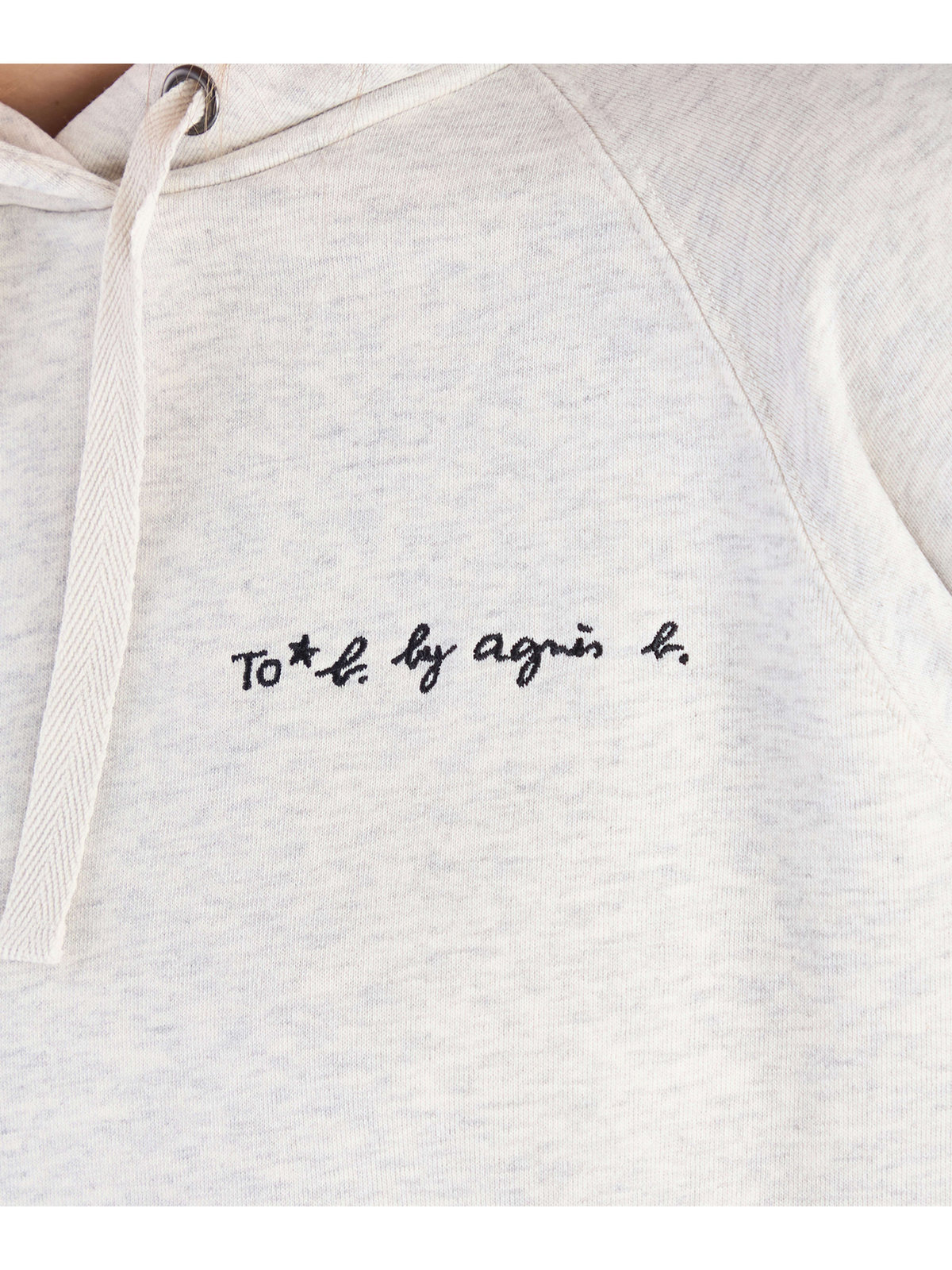 To b. by agnès b. ロゴ刺繍 コットン ニューマカロンカラー スウェットフーディー グレー
