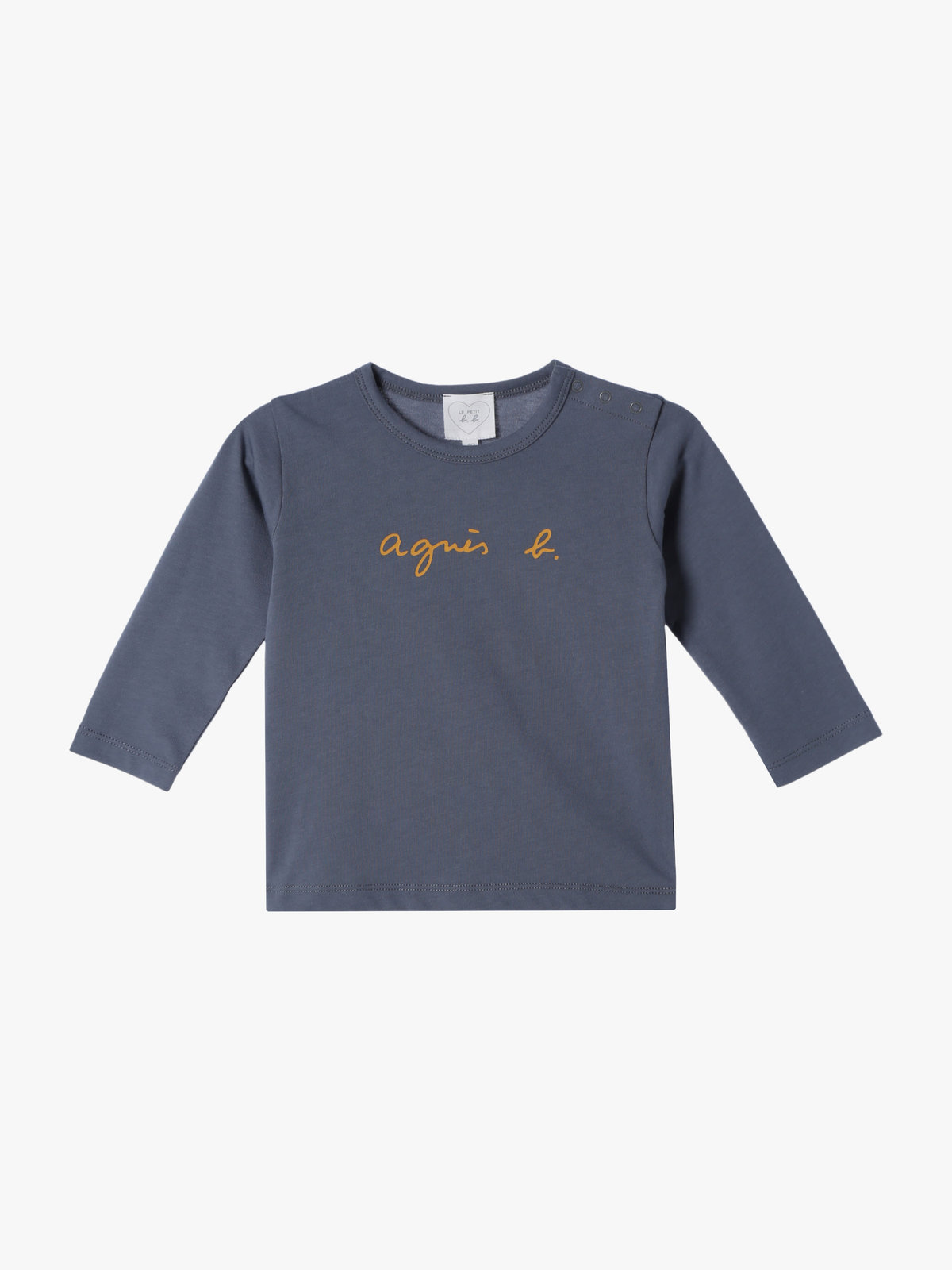 ENFANT ベビー ベビー ロゴ コットン 長袖 Tシャツ グレー
