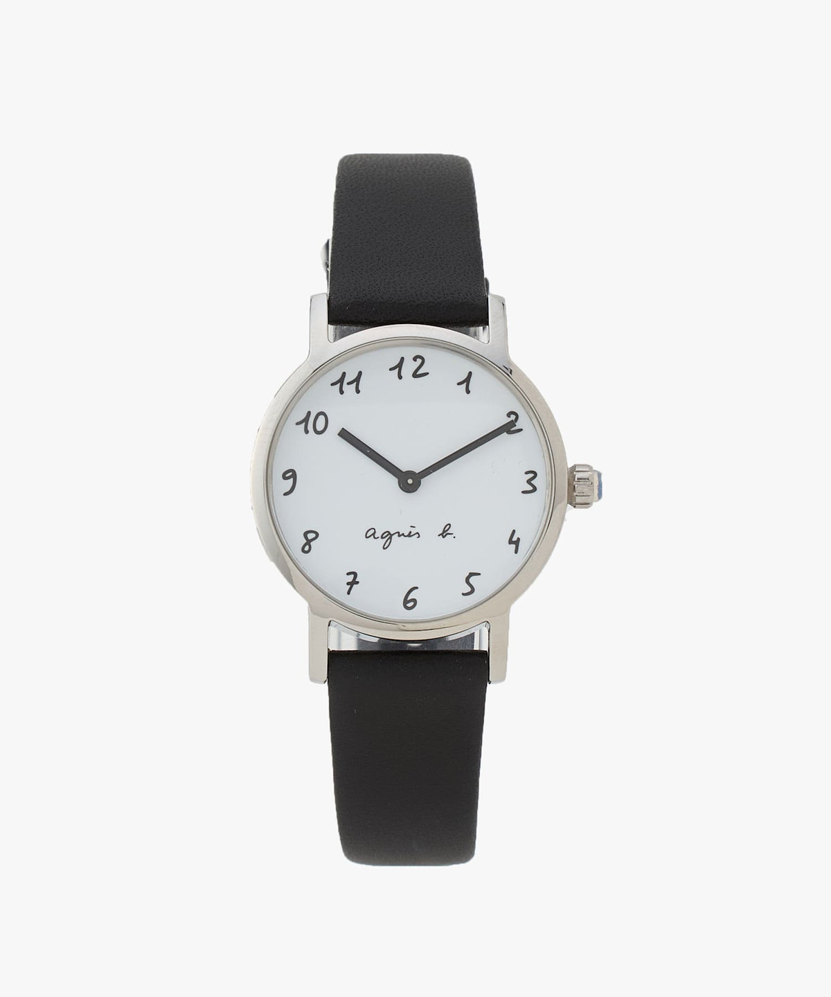 FEMME ウィメンズ ブラック レザー ラウンド ウォッチ "Marcello" ブラック