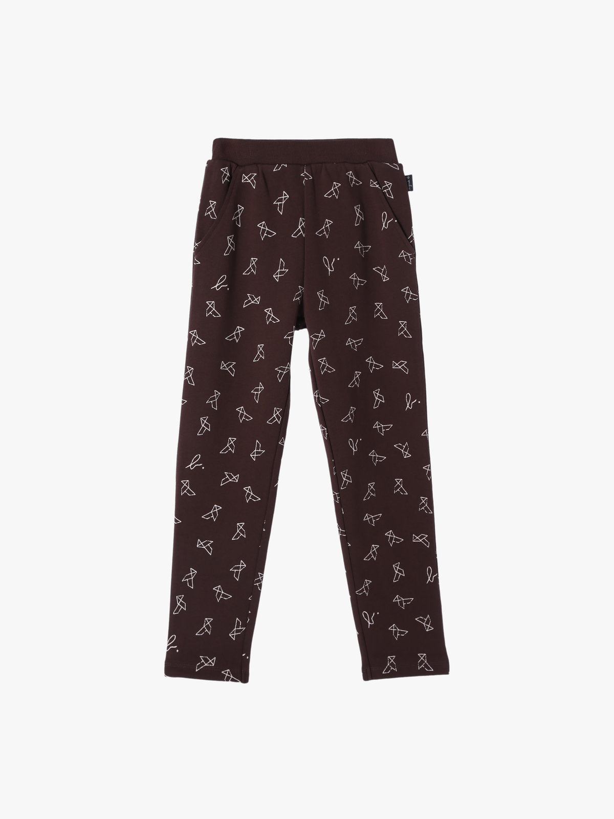 ENFANT ユニセックス 【Outlet】キッズ プリント コットン フルレングス パンツ ブラウン系その他