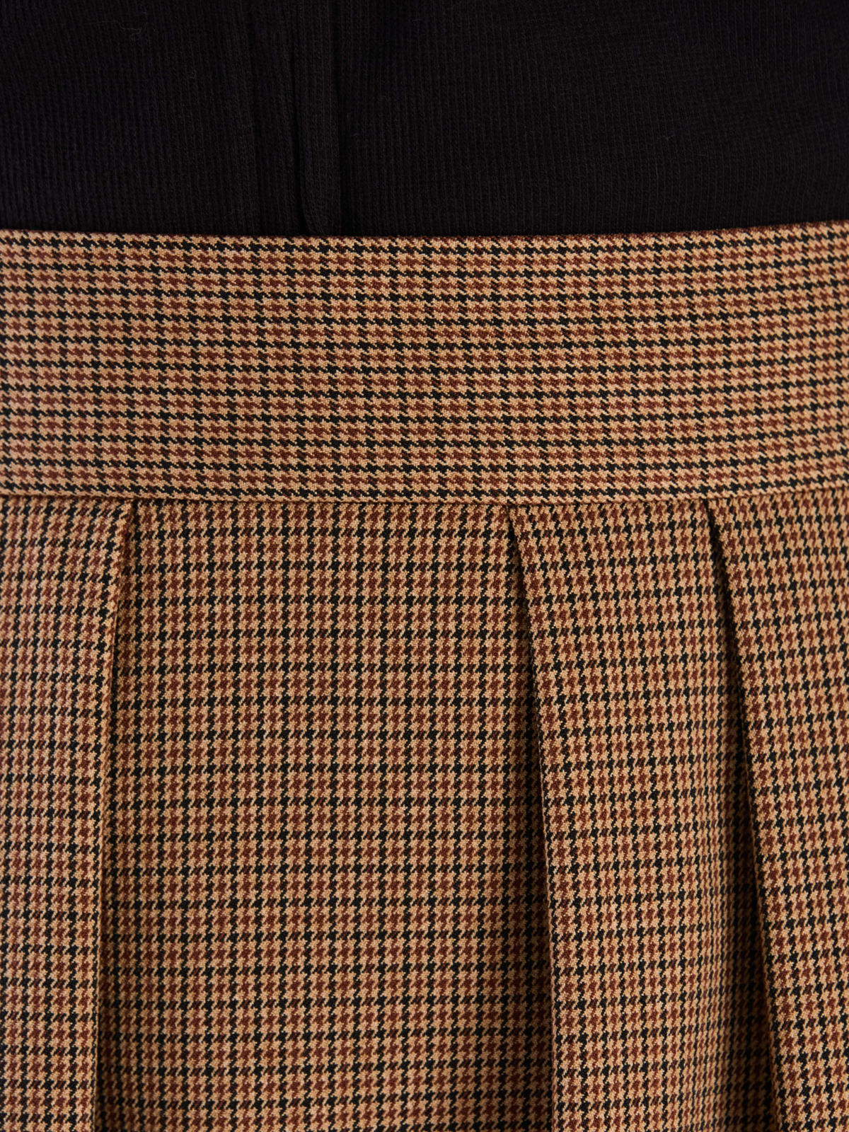 To b. by agnès b. 【Outlet】WW57 JUPE チェックタックロングスカート ブラウン