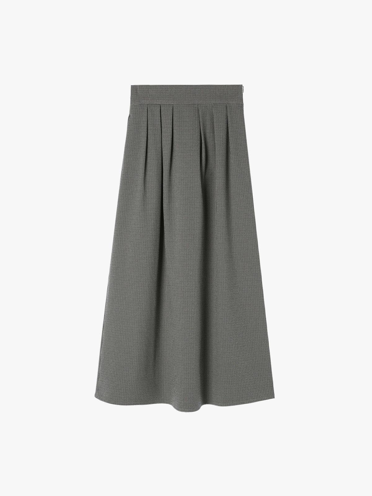 To b. by agnès b. 【Outlet】WW57 JUPE チェックタックロングスカート カーキ