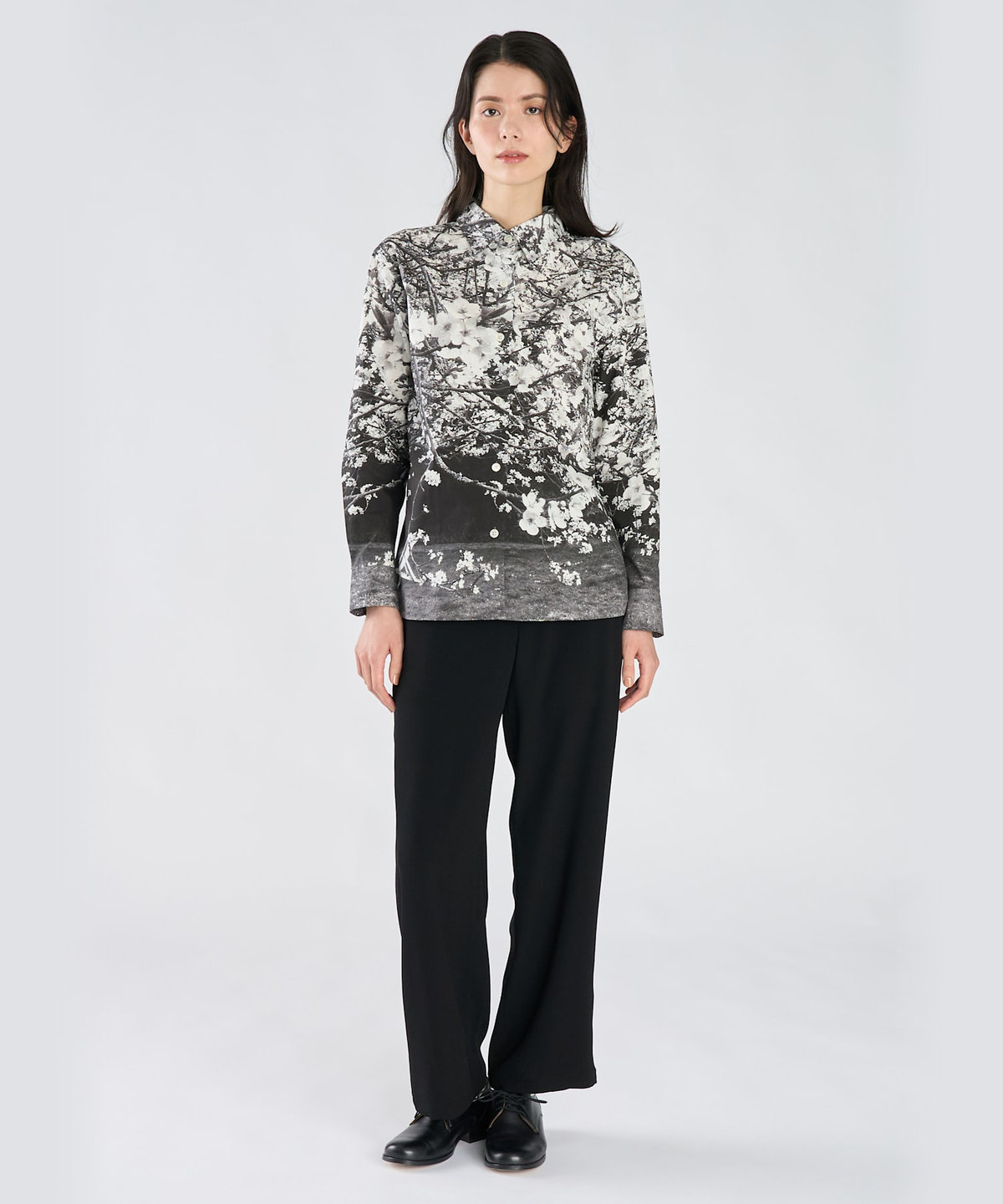 FEMME ウィメンズ 【by R 限定品】agnes b. フォトプリント コットン 長袖 ブラウス マルチ