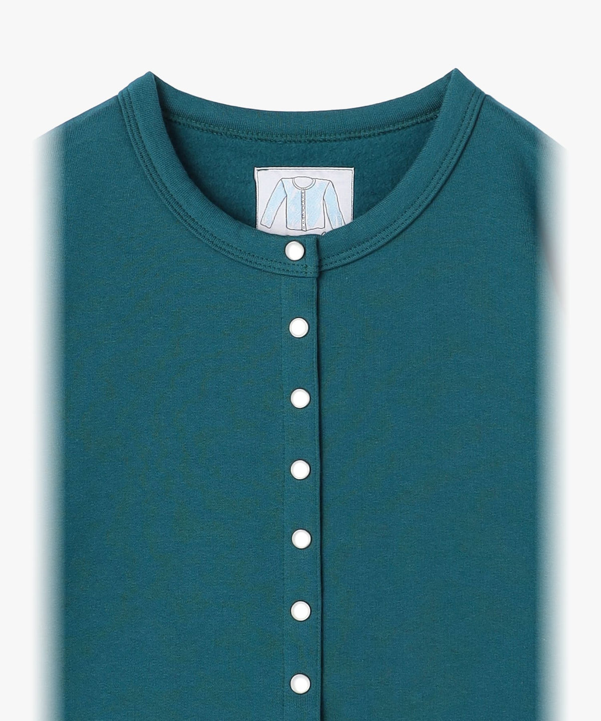 FEMME ウィメンズ オーガニックコットン メルトン 長袖 カーディガンプレッション "Le Classique" グリーン系その他