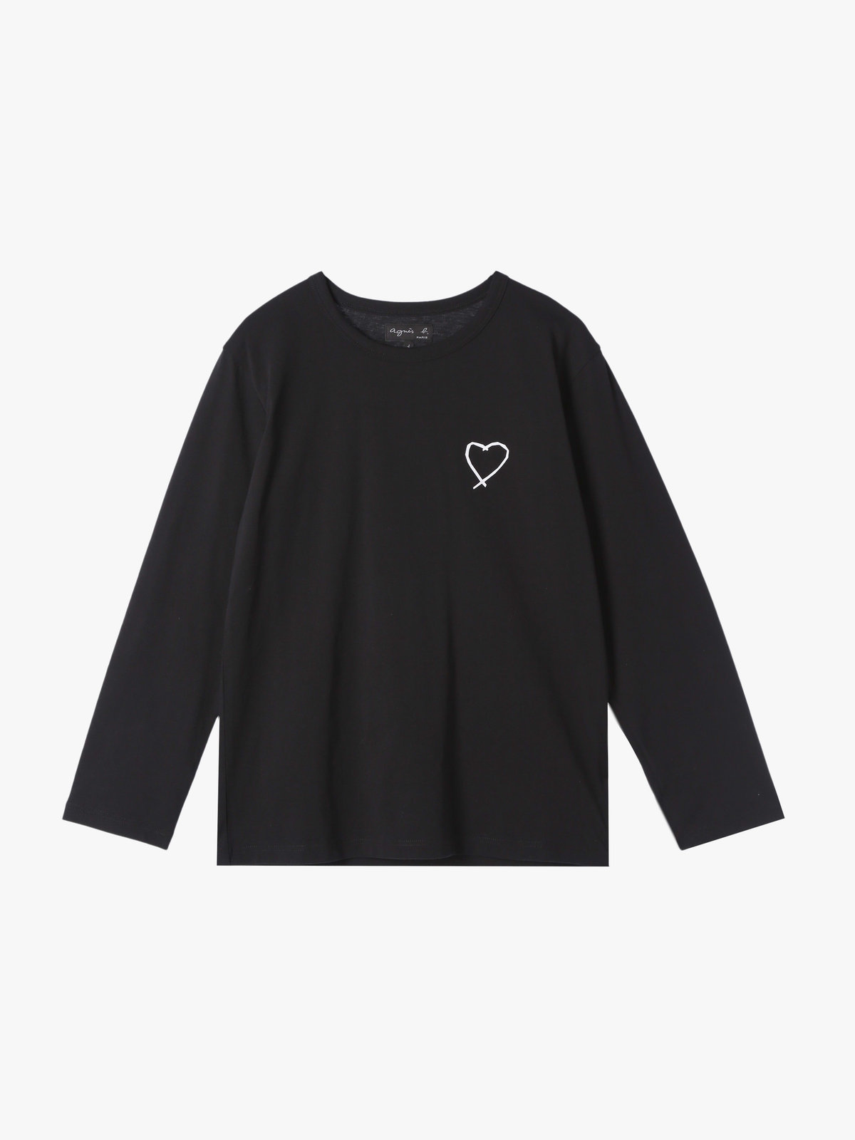 FEMME ウィメンズ アイコニック プリント コットン 長袖 Tシャツ ”Sarajevo heart” ブラック