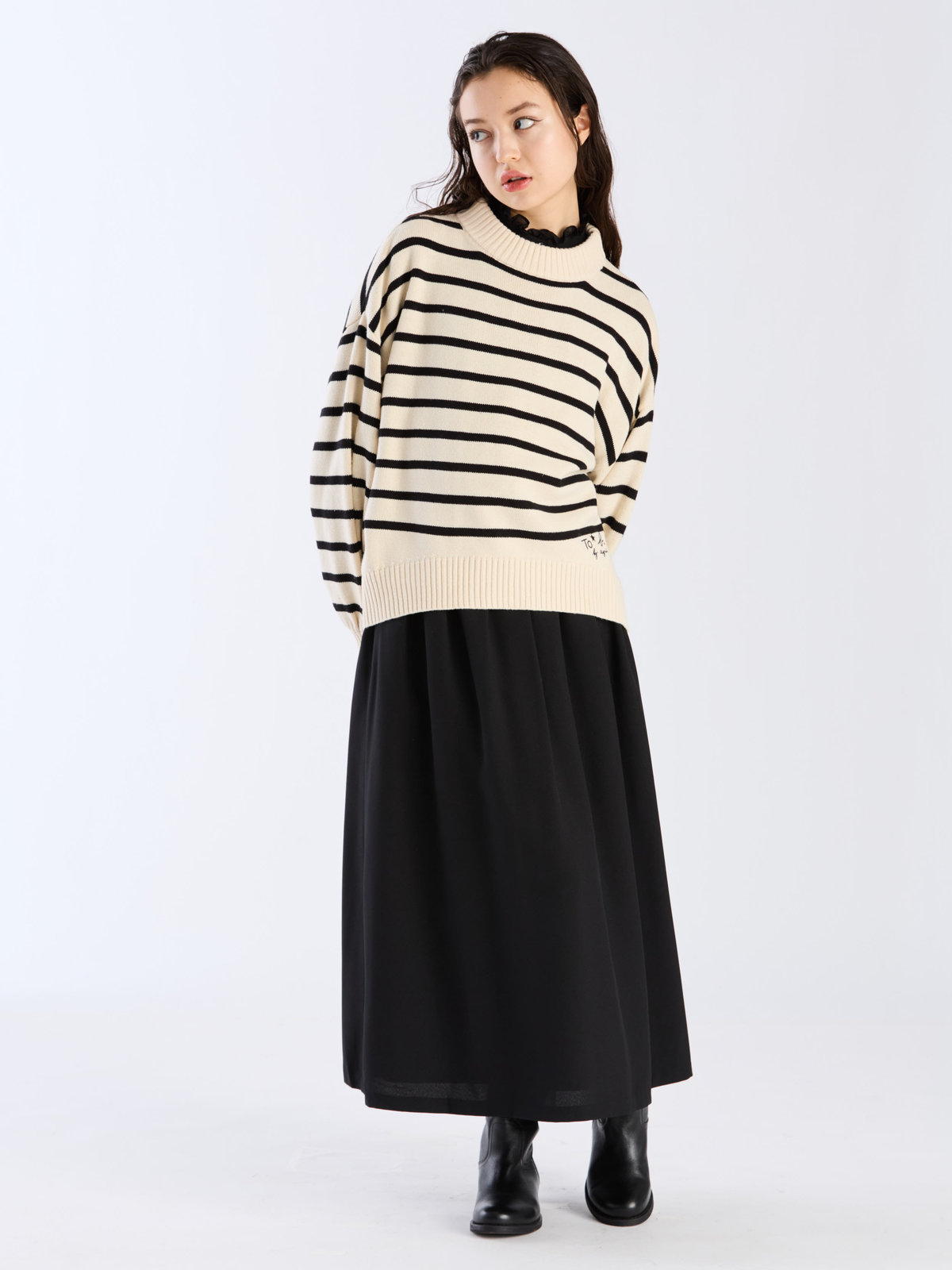 To b. by agnès b. ソフトニット プルオーバー ホワイト