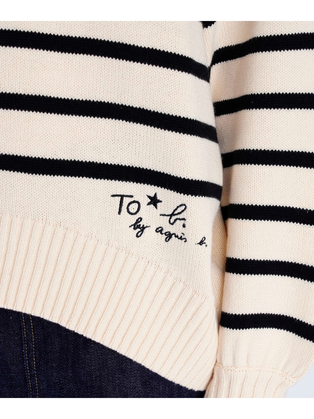 To b. by agnès b. ソフトニット プルオーバー ホワイト