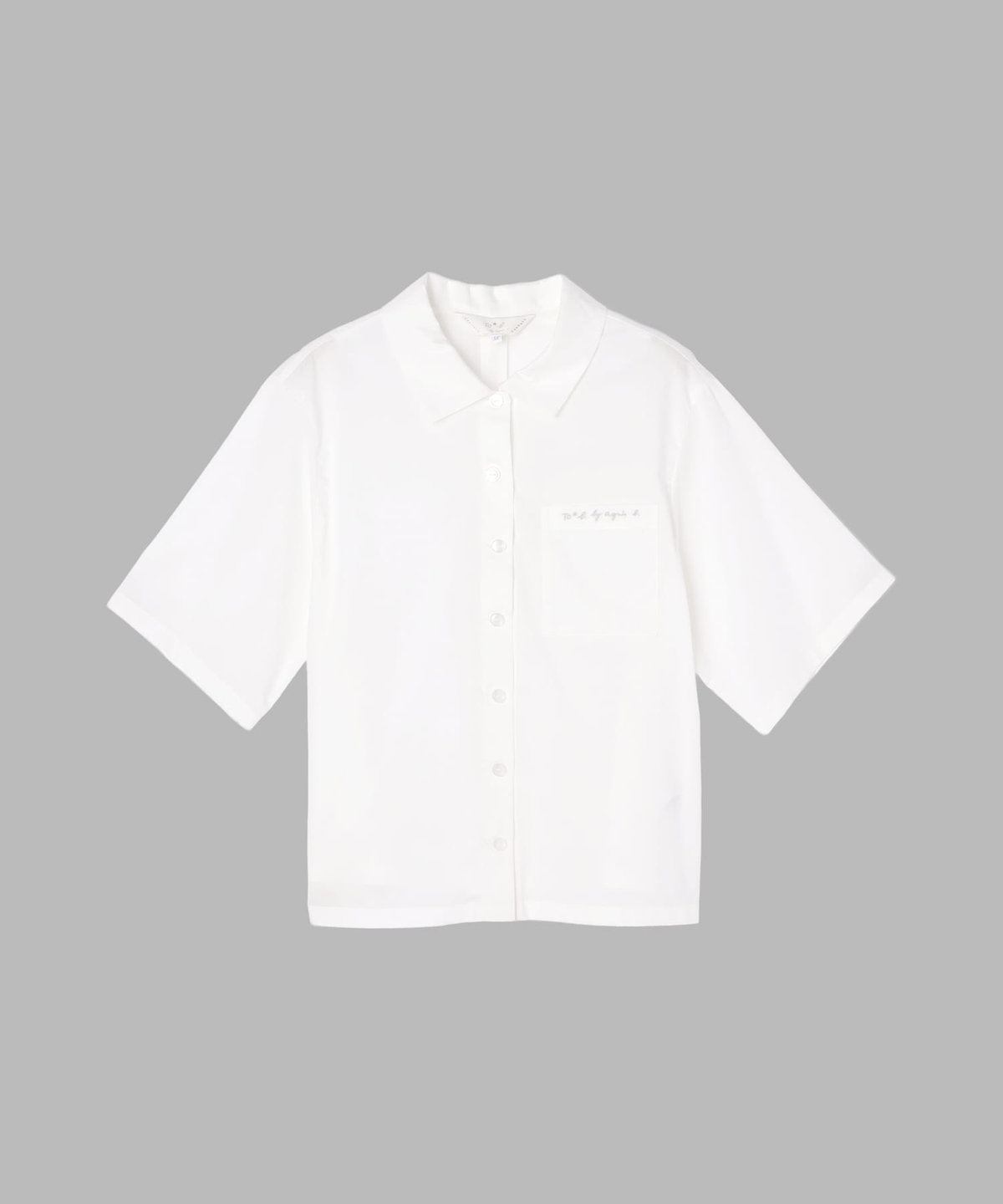 To b. by agnès b. ボックスカット 半袖 シャツ ホワイト