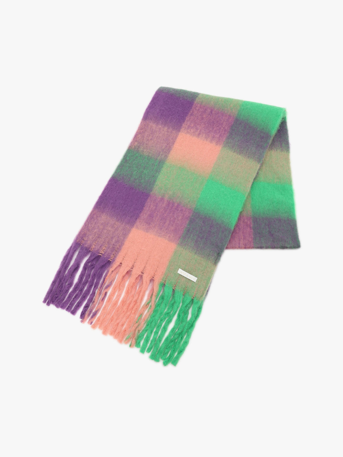 To b. by agnès b. WEB限定 ブロックチェック ストール ブラック系その他